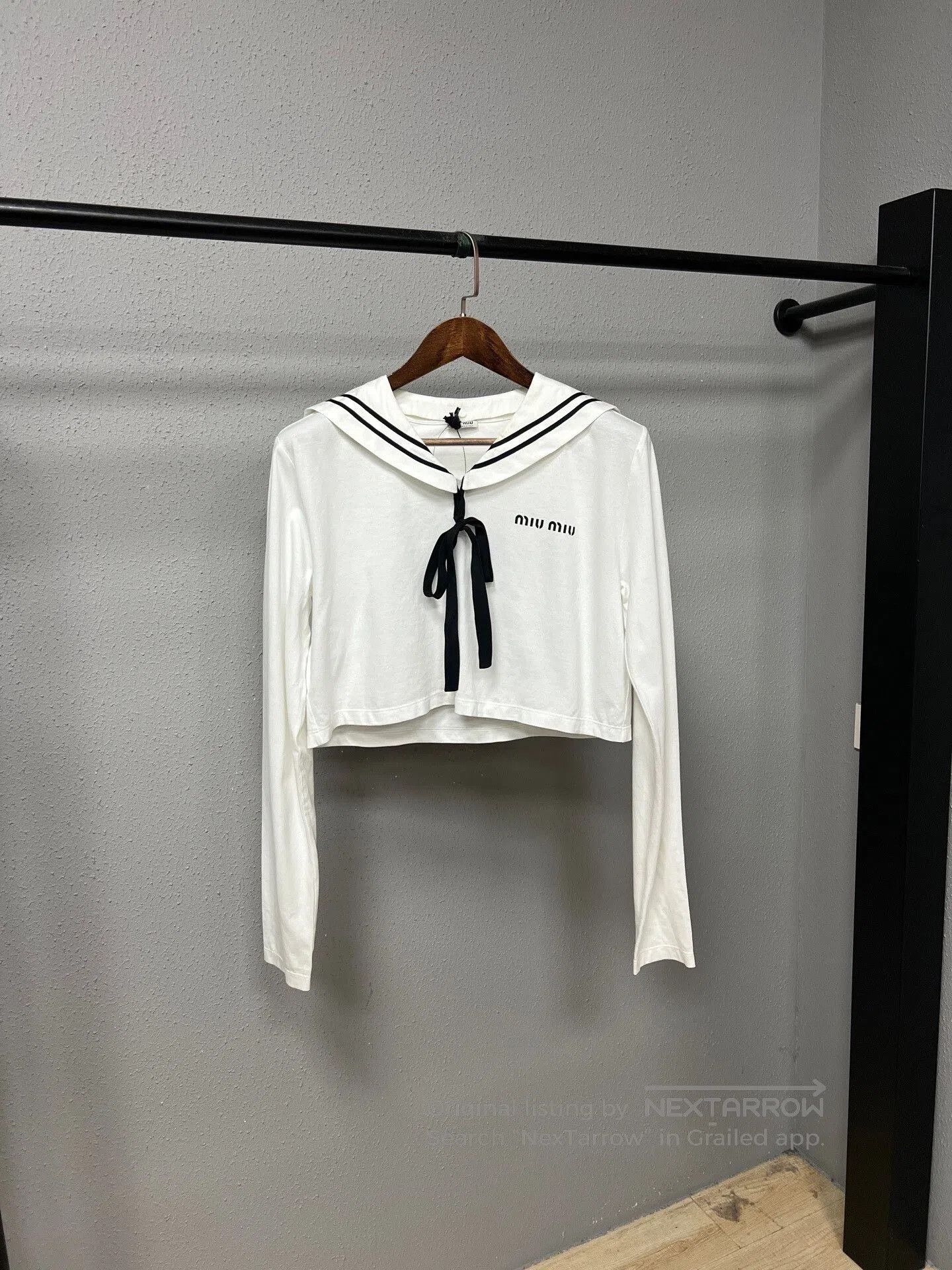 Miu Miu white nautical long sleeve top. Size M / US 6-8 / IT 42-44 - 1 Thumbnail