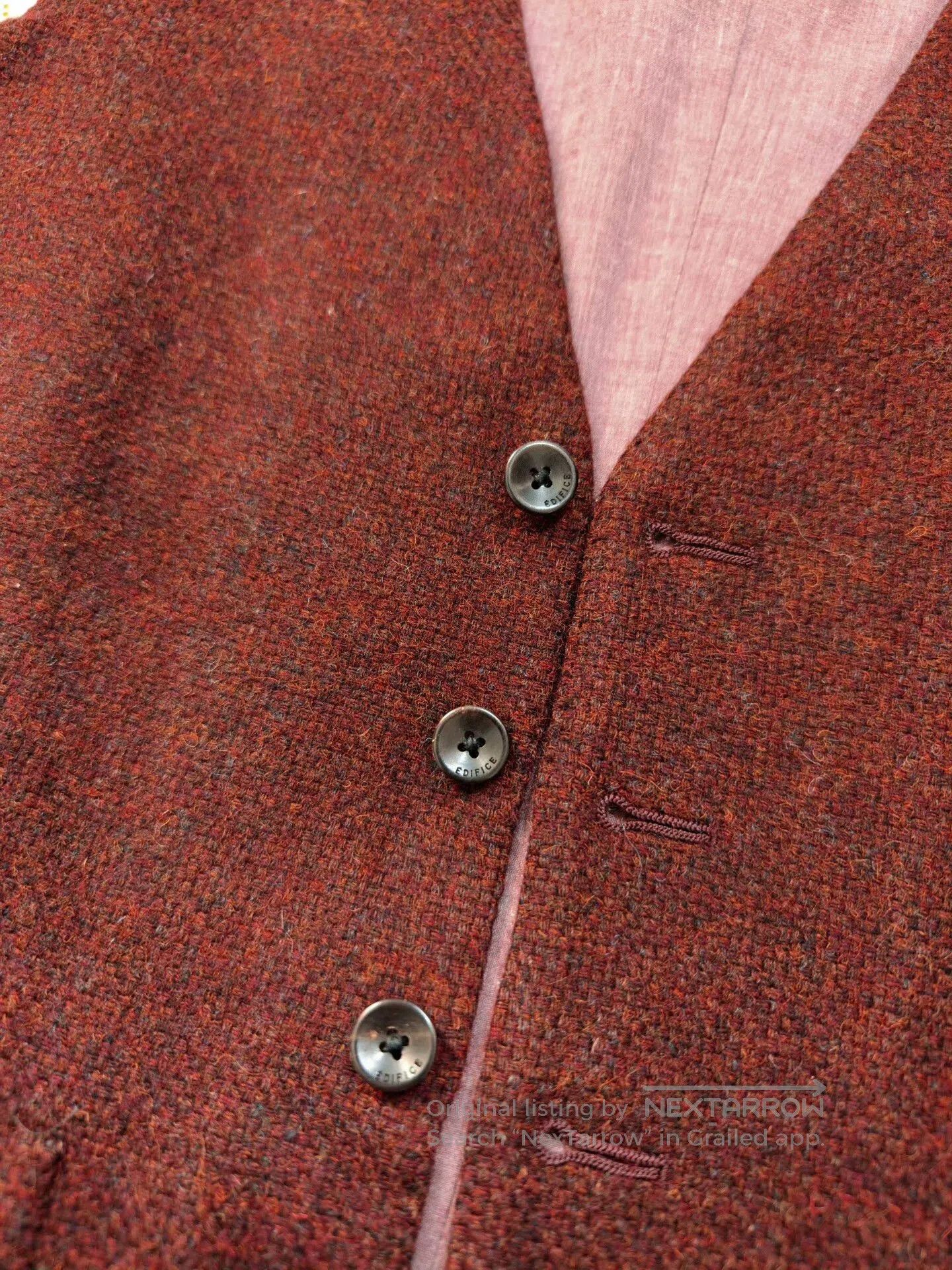 Edifice Japan Jamieson's Tweed Wool Waistcoat. Size US S / EU 44-46 / 1 - 5 Thumbnail