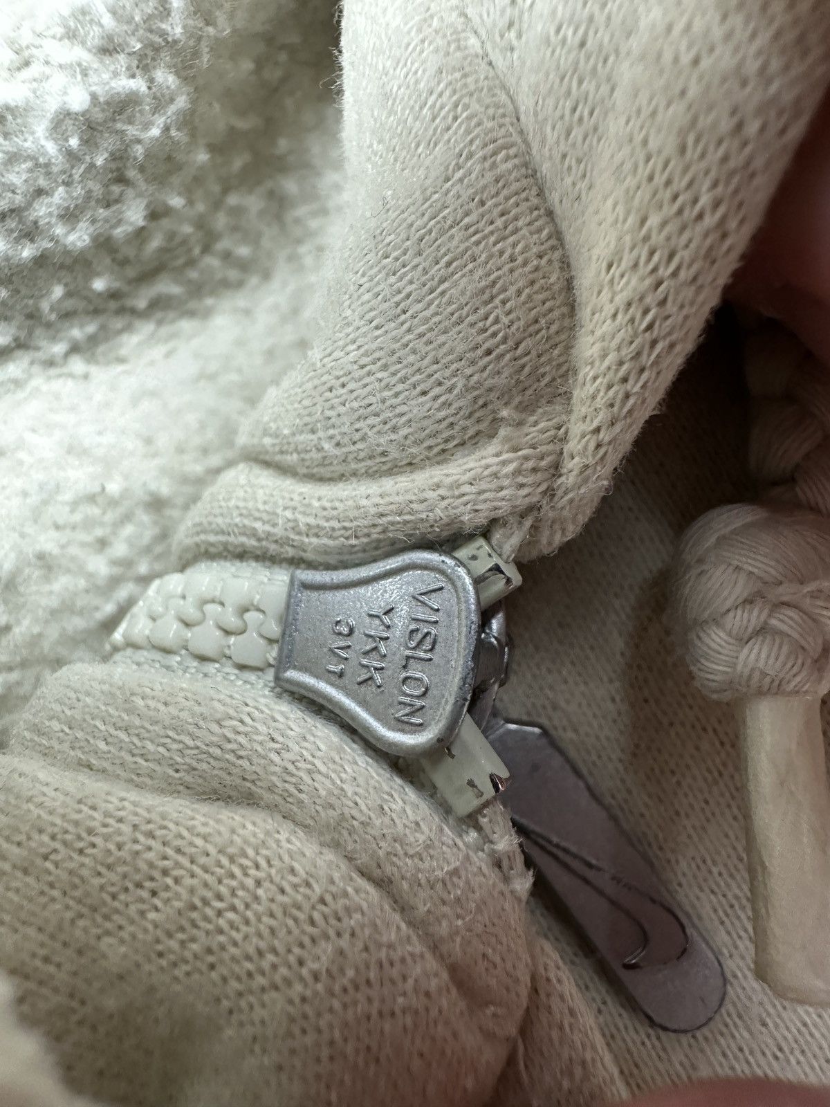 Nike Vintage Nike 00s Fleece Half Zip Hoodie Rare Cream Swoosh Size US M / EU 48-50 / 2 - 9 Thumbnail