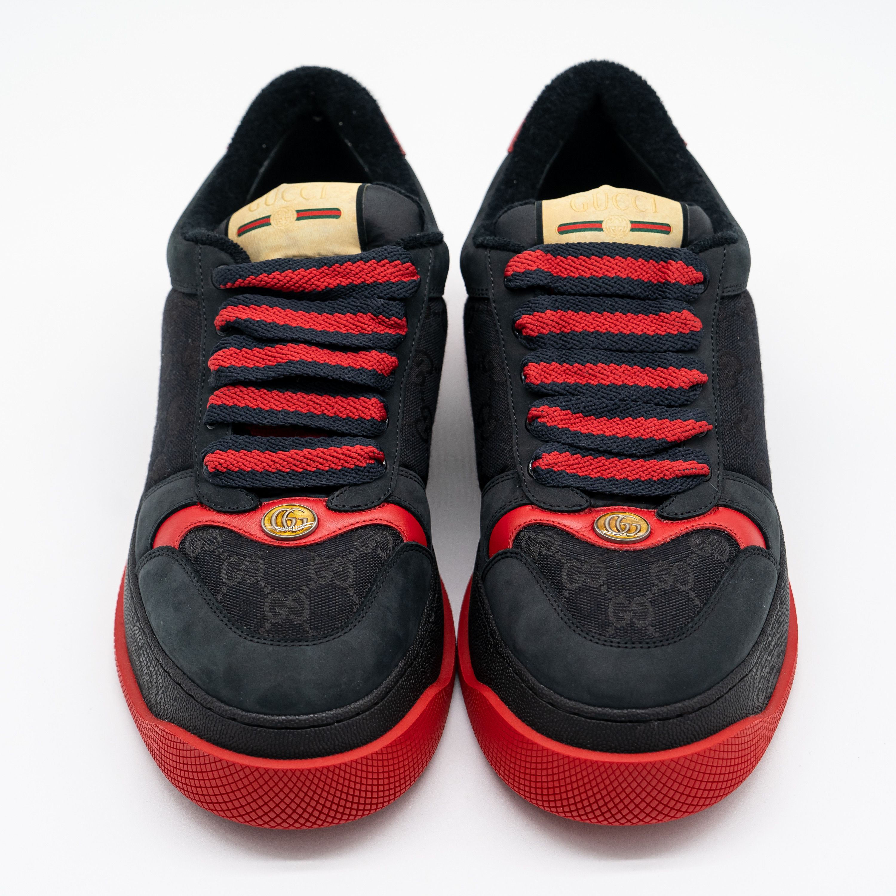Gucci 10us Gucci Double Screener GG Black Red Chunky Sneakers Size US 10 / EU 43 - 3 Thumbnail