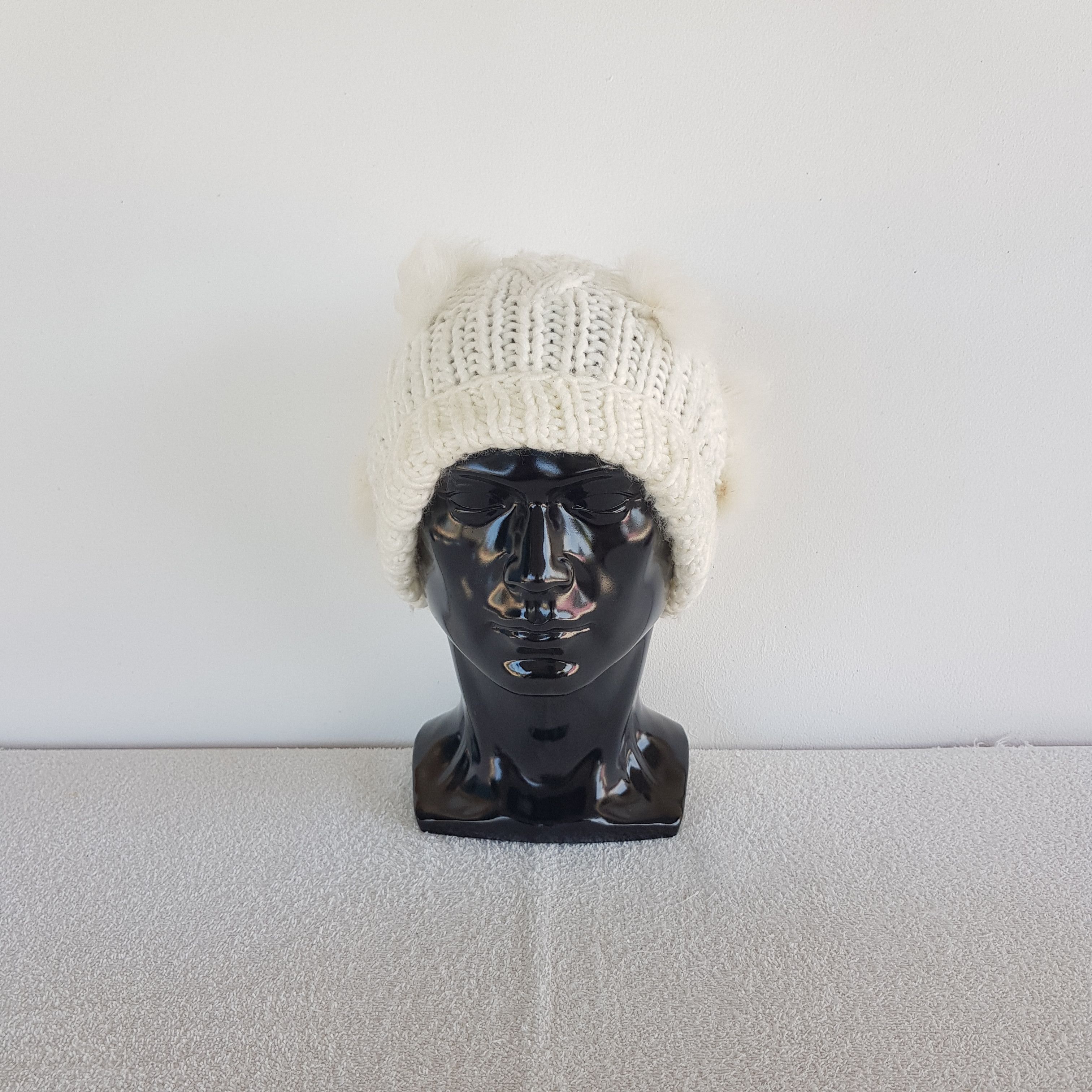 Japanese Brand Vintage Japanese Crochet Beanie Ribbed Isle Knit Snow Caps. Size ONE SIZE - 2 Thumbnail