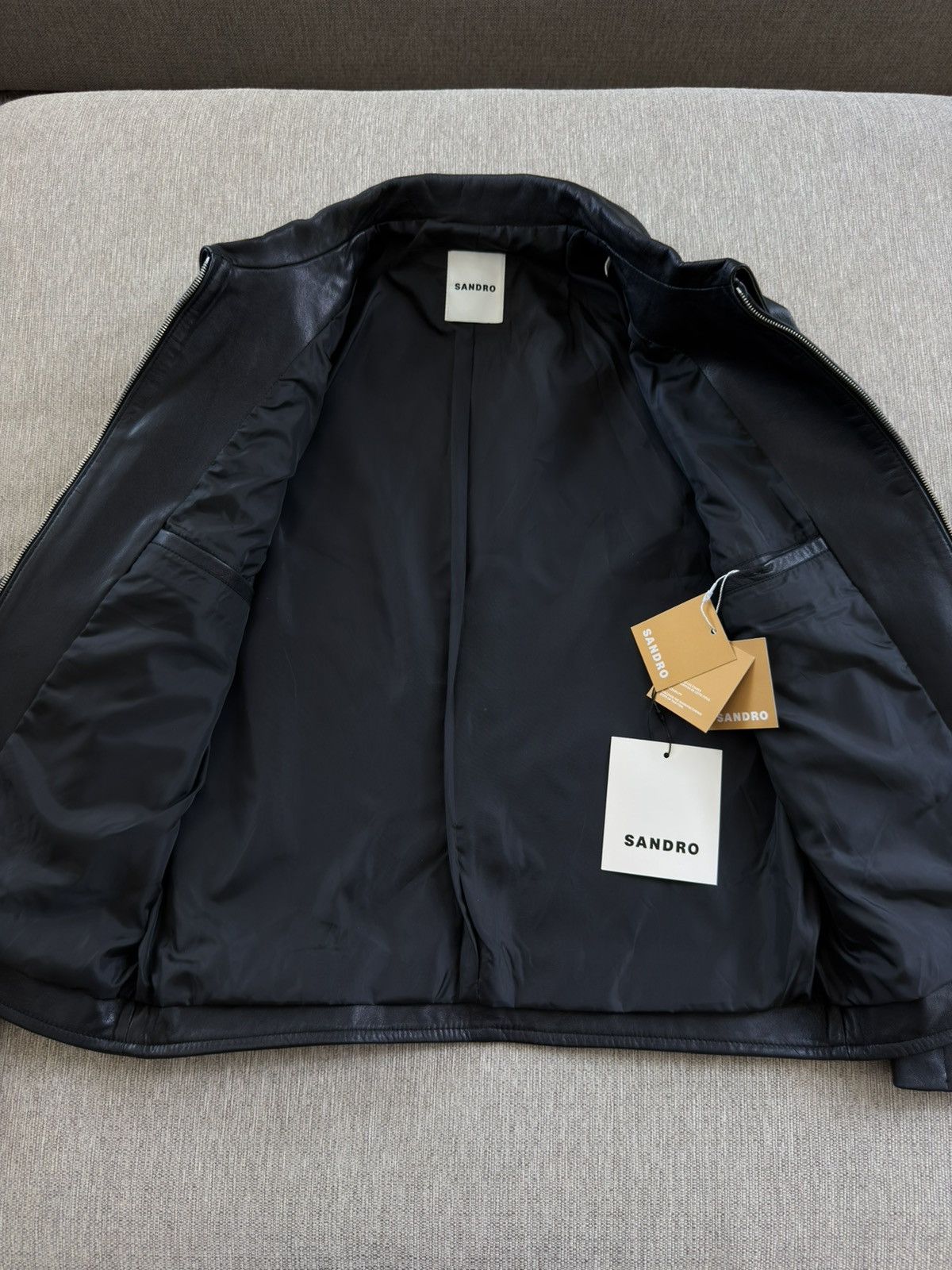 Sandro NWT Sandro Leather Zip Up Jacket Medium $1585 Size US M / EU 48-50 / 2 - 6 Thumbnail
