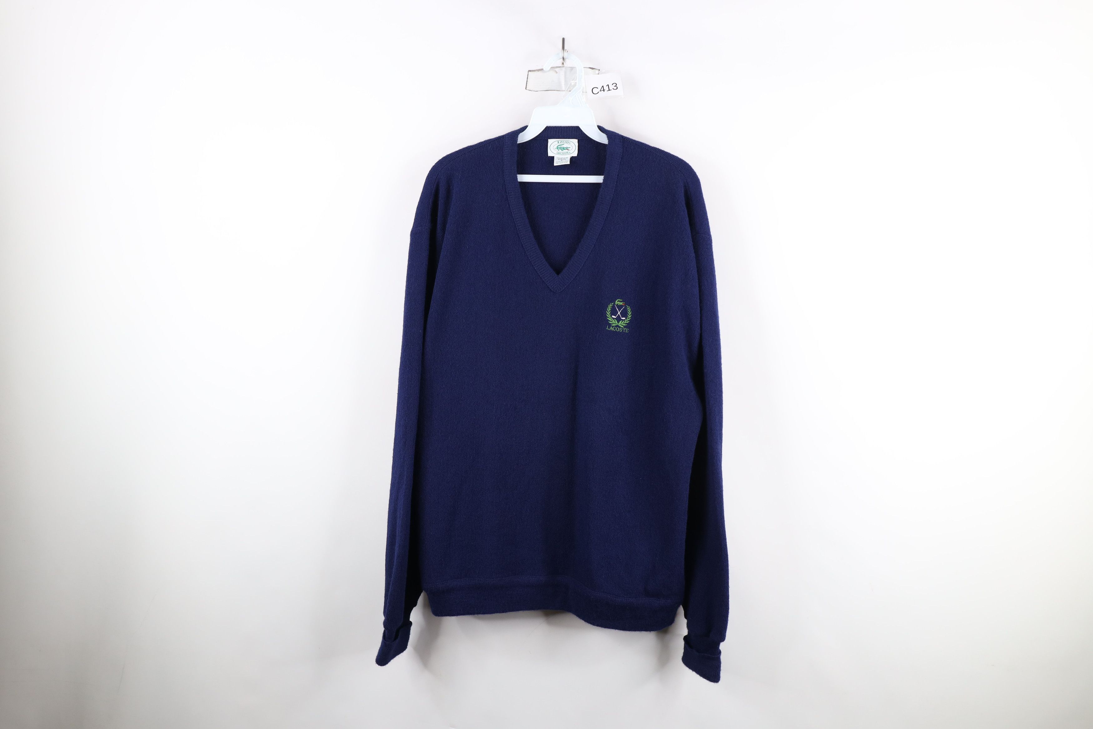 Lacoste × Vintage Vintage 80s Izod Lacoste Croc Logo Golf Knit Sweater USA Size US L / EU 52-54 / 3 - 1 Thumbnail
