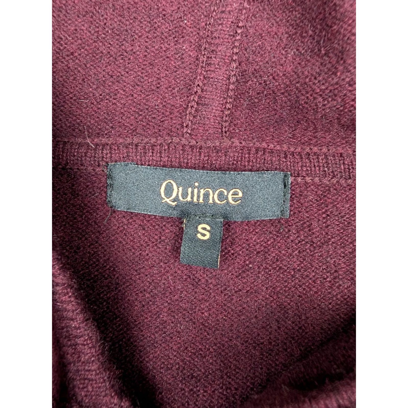 Quince Quince Sweater Womens Small Red 100% Cashmere Hooded Full Zip Knit Jacket Shirt Ladies Slim Fit Winter Size S / US 4 / IT 40 - 2 Thumbnail