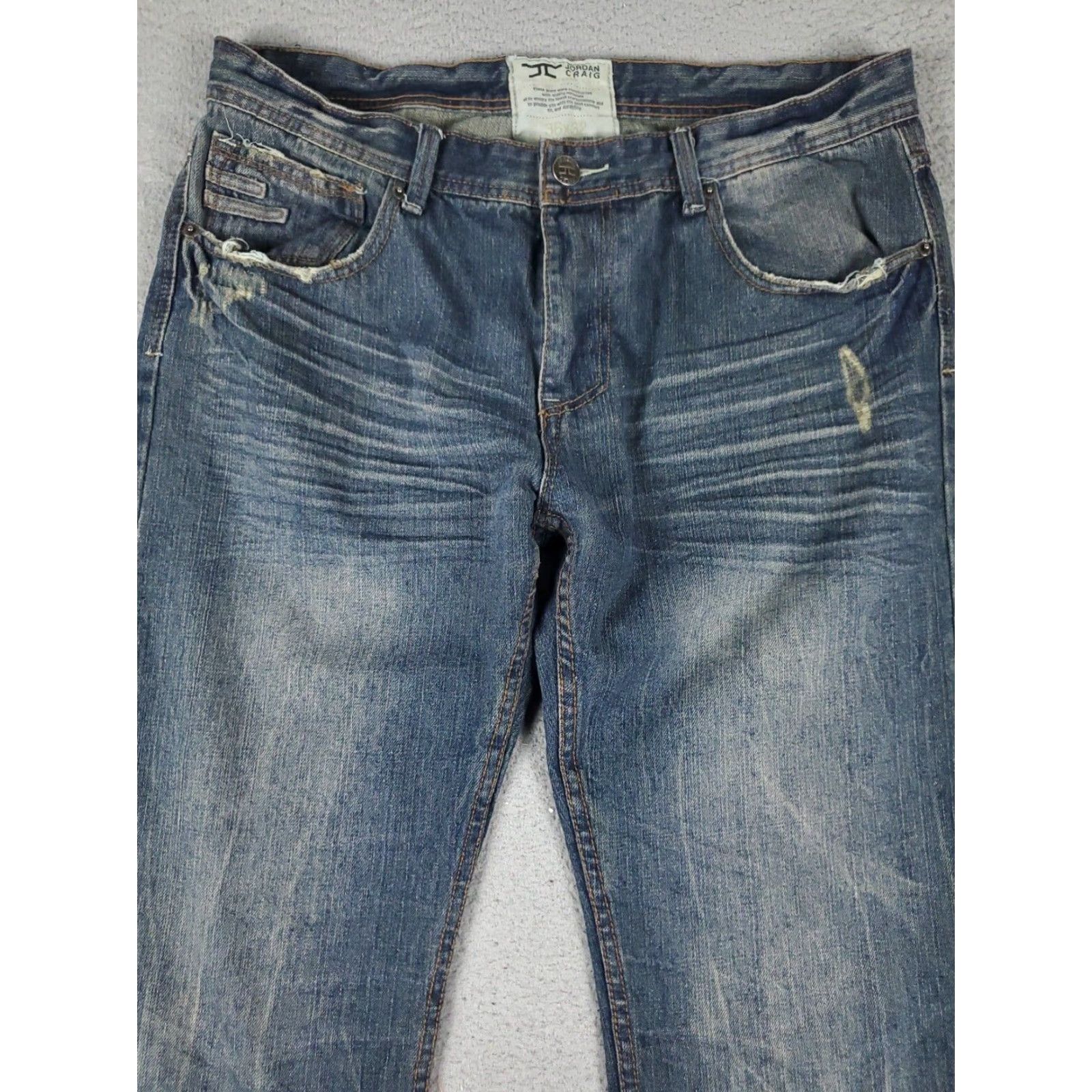 Jordan Craig Jordan Craig Mens Straight Leg Blue Jeans Size 36x32 Regular Fit Cotton Pants Size US 36 / EU 52 - 2 Thumbnail