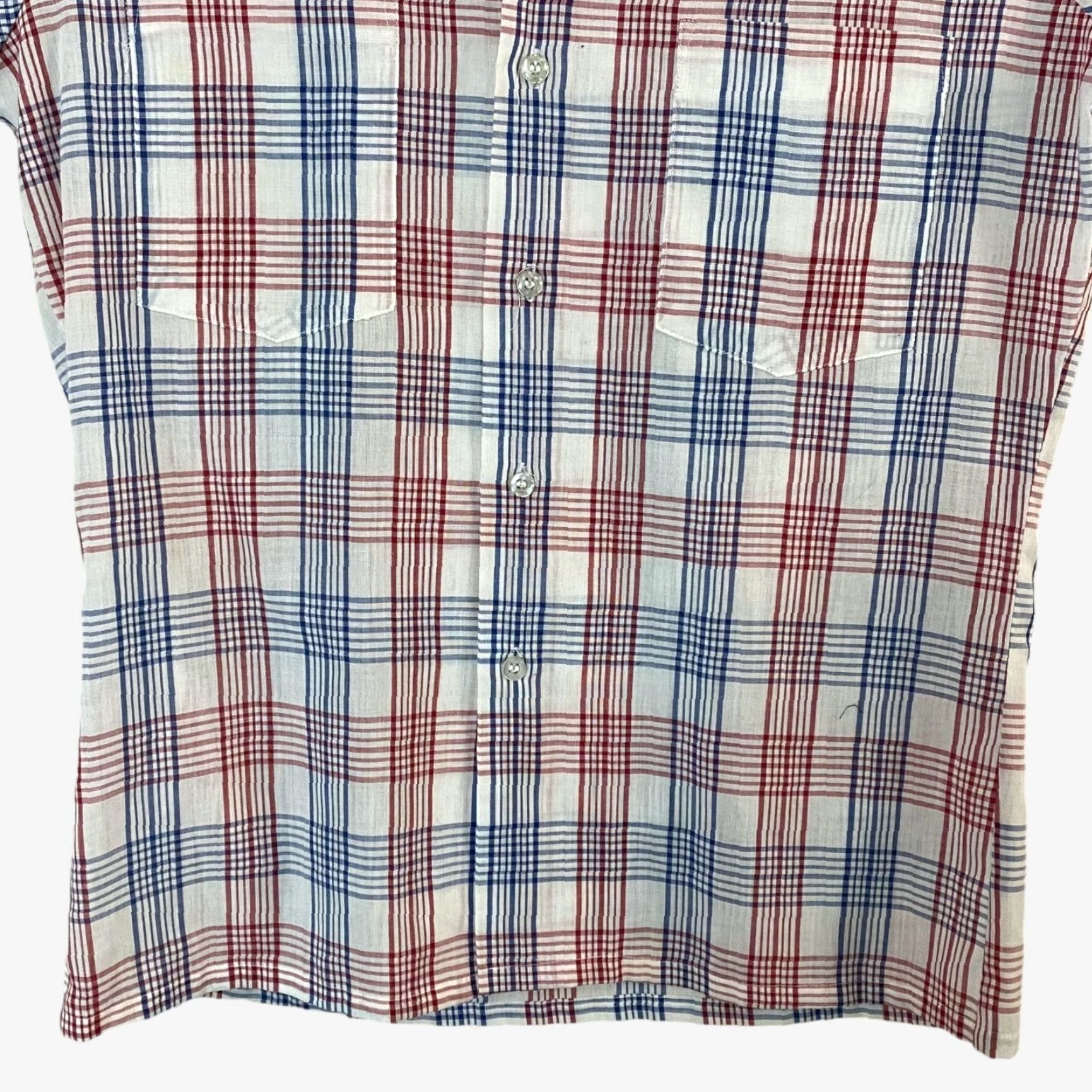 JCPenney VINTAGE JC Penney Plaid Sport Shirt Men's S White Short-Sleeve Button-Up 70s Classic Retro 70s Mens Small Short Sleeve Button-Up Size US S / EU 44-46 / 1 - 5 Thumbnail