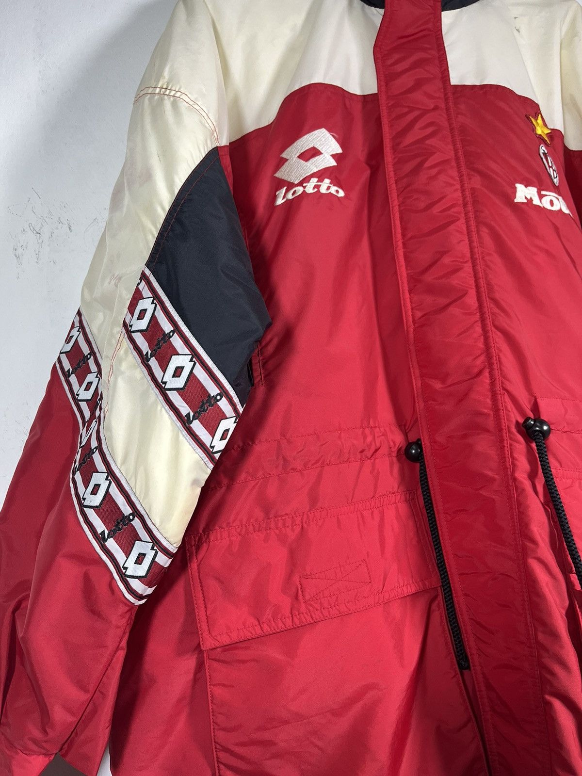 Lotto Sport 90s Vintage Lotto AC Milan Soccer Parka Coat Jacket Size US L / EU 52-54 / 3 - 3 Thumbnail