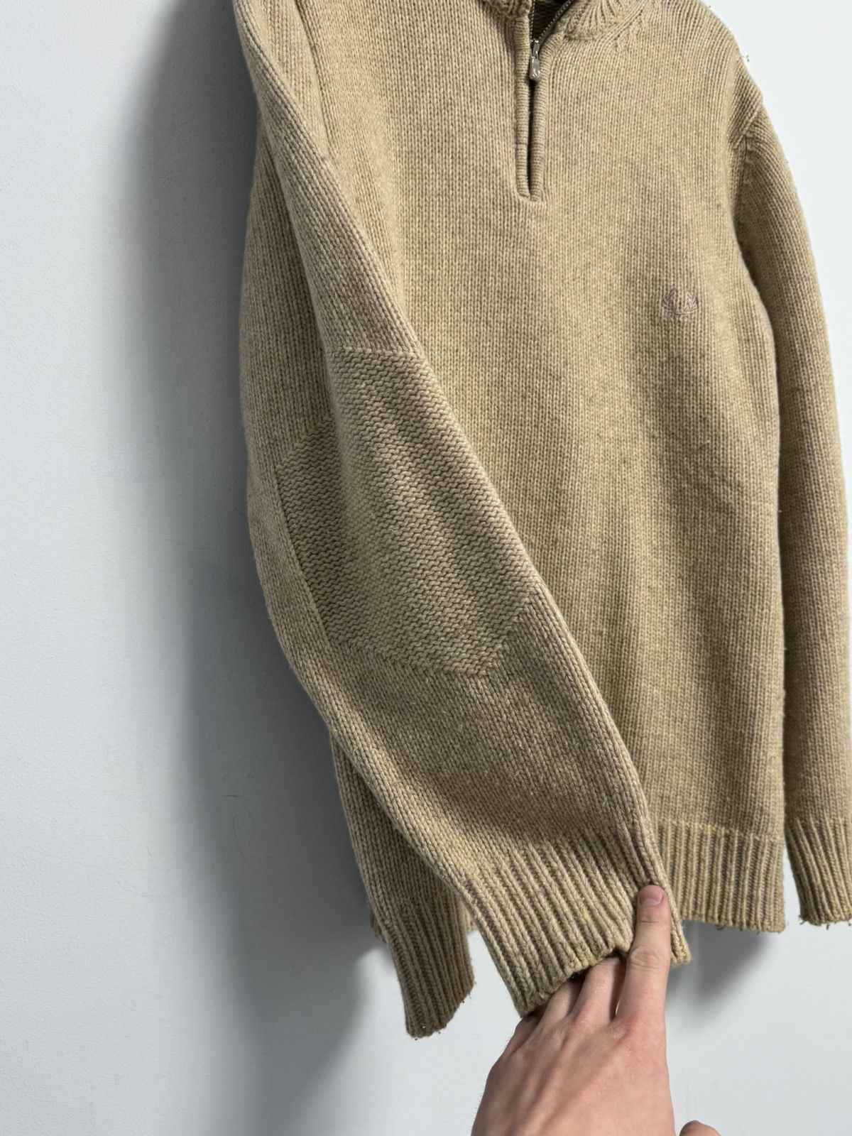 Fred Perry Fred Perry 1/4 Zip Sweater Wool Beige Vintage 90’s Hype Size US XL / EU 56 / 4 - 7 Thumbnail