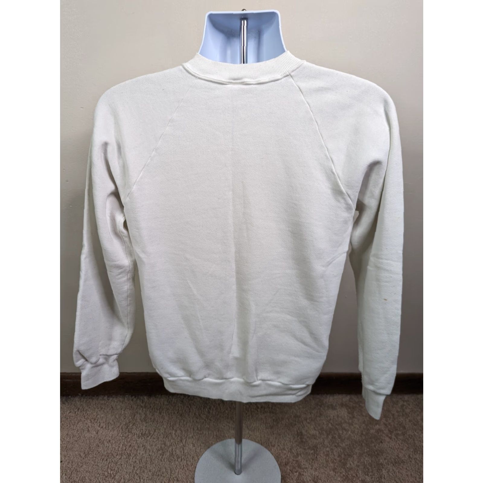 Jerzees VINTAGE JERZEES Raglan Crewneck Sweatshirt USA Club Safari White Mens M Size US M / EU 48-50 / 2 - 5 Thumbnail