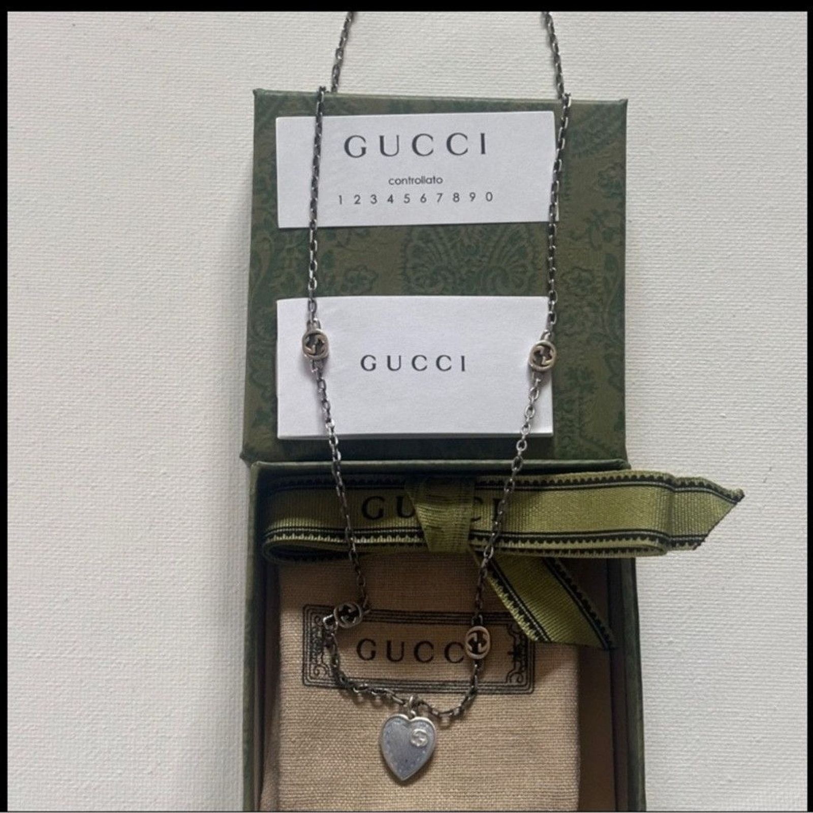 Gucci Gucci Sterling Silver Blue Heart Pendant Necklace Size ONE SIZE - 2 Thumbnail