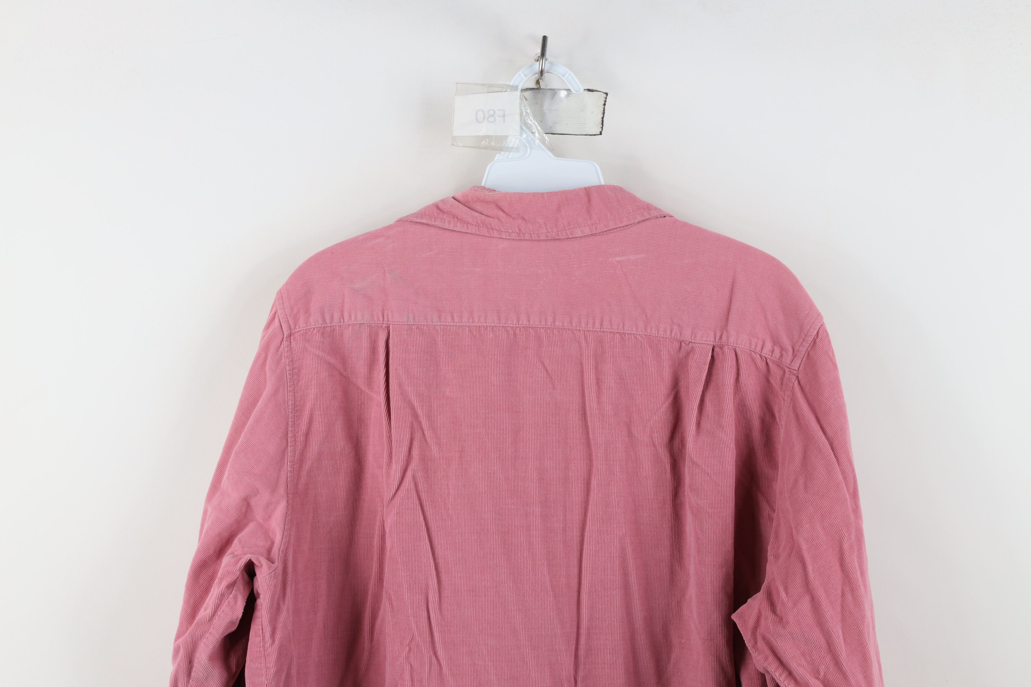 Vintage Vintage 90s Streetwear Corduroy Collared Button Shirt Pink Size XXL / US 16-18 / IT 52-54 - 13 Thumbnail