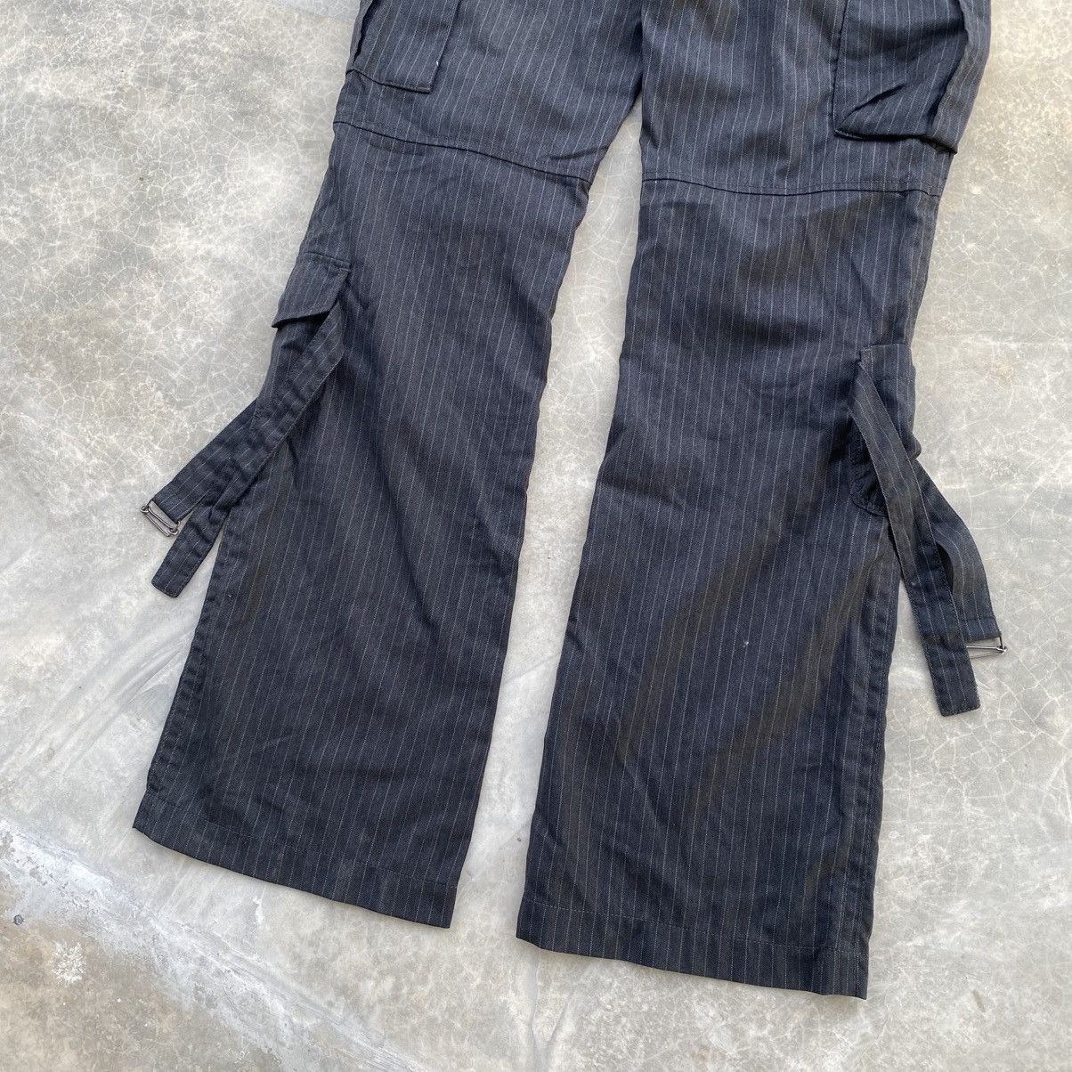 Tete Homme TETE HOMME Hickory Stripe Cargo Flare Pants Size US 32 / EU 48 - 8 Thumbnail