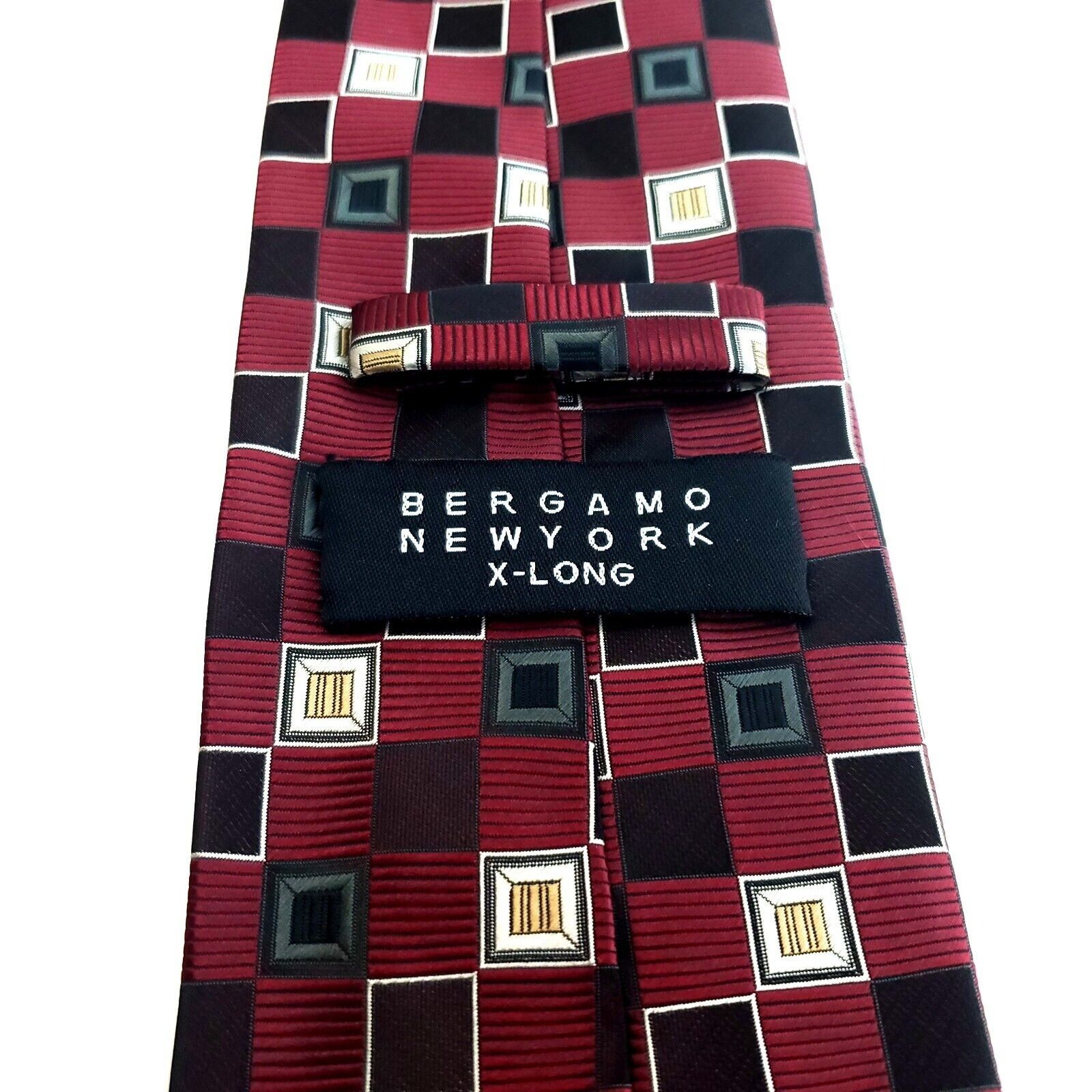 Bergamo New York Bergamo New York Red Black Tan Geometric Woven Polyester Lon Size ONE SIZE - 3 Thumbnail