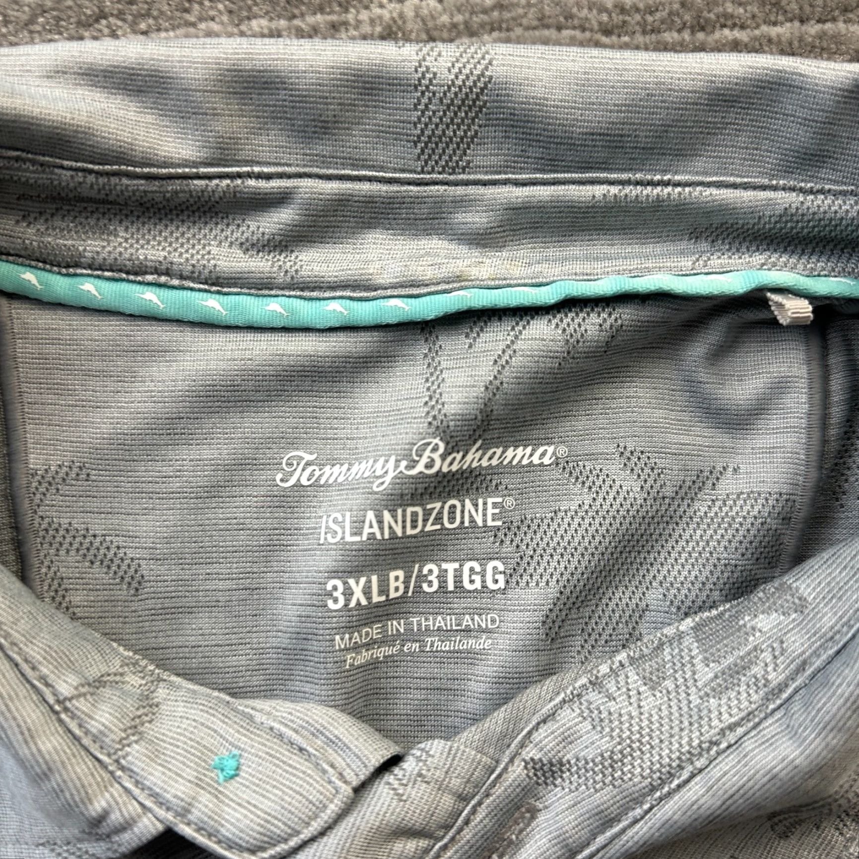 Tommy Bahama VINTAGE Tommy Bahama Polo Shirt Mens 3XL Big & Tall Gray Island Zone Short Sleeve Button Collared Knit Polyester Spandex Travel Casual Occasion Mens Size US XXL / EU 58 / 5 - 5 Thumbnail
