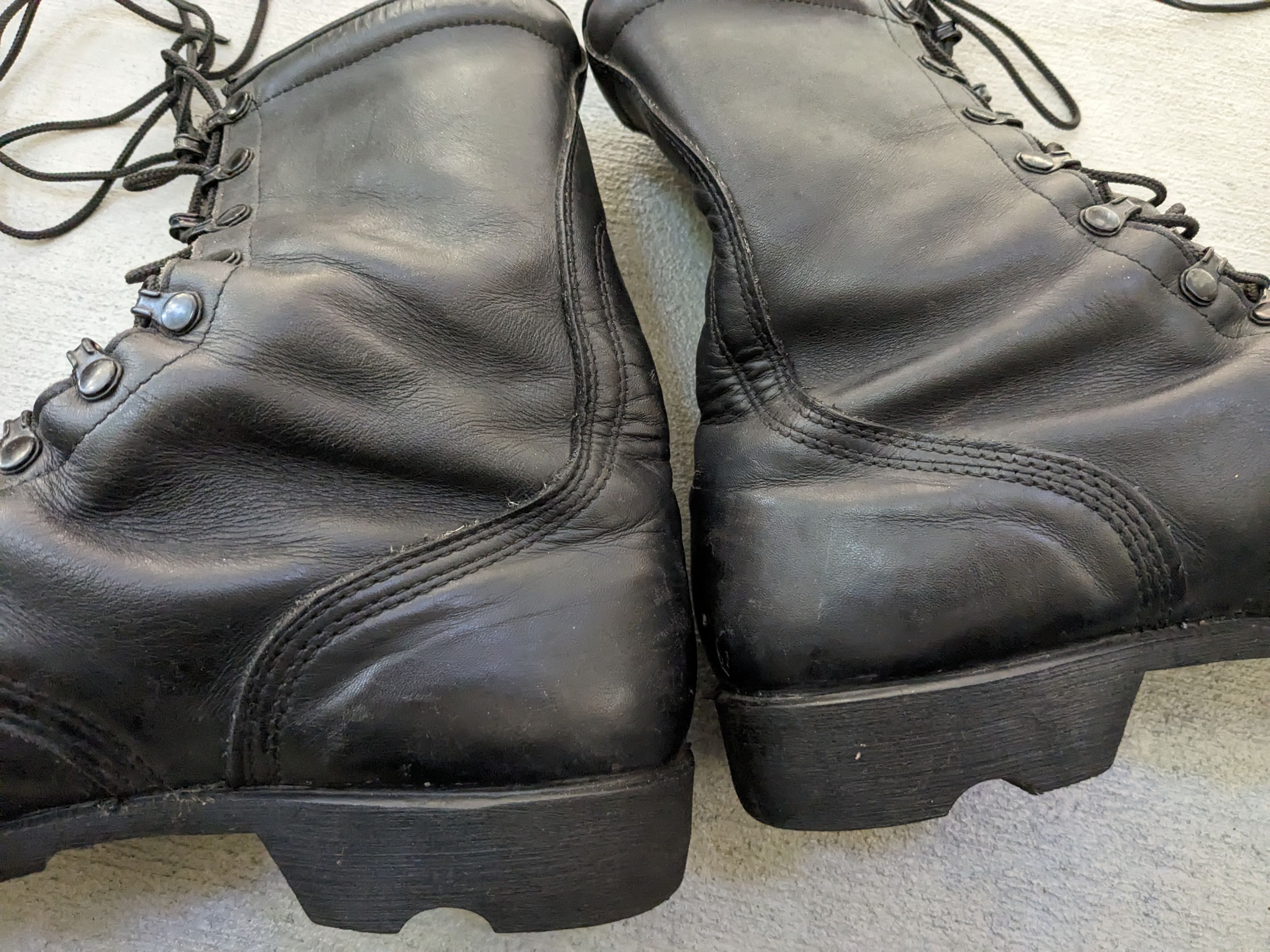 Vintage Vintage Combat Boots Black 12 Leather Biker Chunky Rubber Size US 12 / EU 45 - 7 Thumbnail