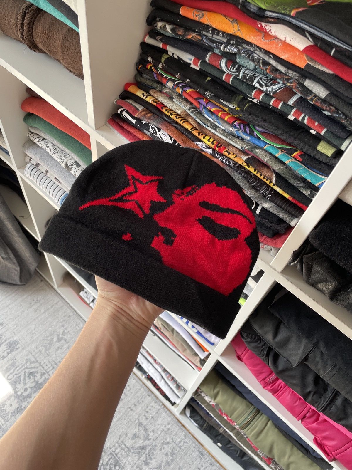 Other Vintage Y2K Beanie Hat Avant Garde Big Star Face Japanese Size ONE SIZE - 3 Thumbnail