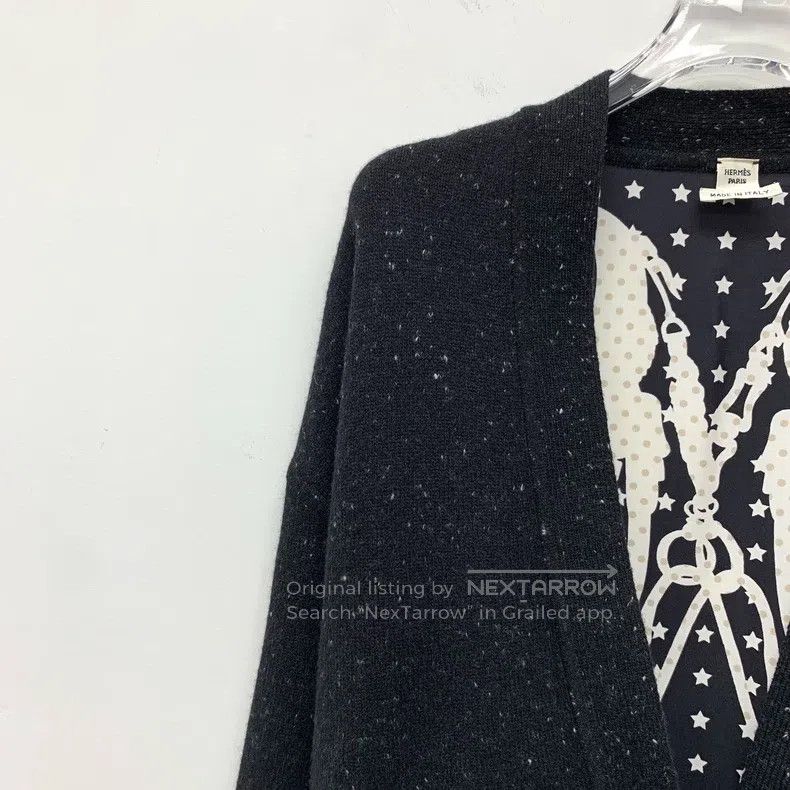 Hermes Hermes Black Star Polka Dot Printed Wool V-Neck Single Bre Size XS / US 0-2 / IT 36-38 - 3 Thumbnail