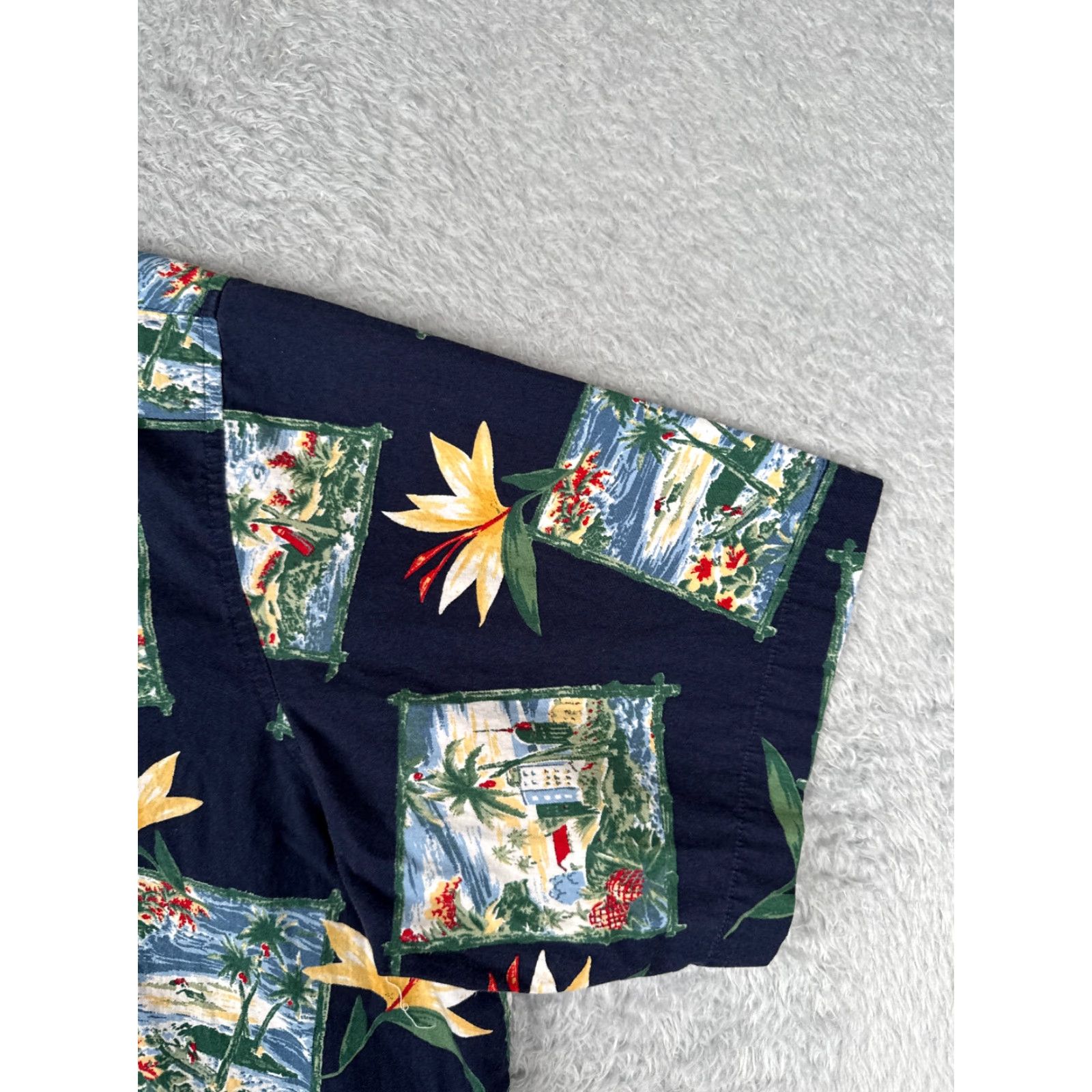 Vintage Natural Issue Shirt Men 3XL Floral Hawaiian Blue Cotton Button-Up Resort Luau Aloha Hawaiian Shirt Mens Size US XXL / EU 58 / 5 - 4 Thumbnail