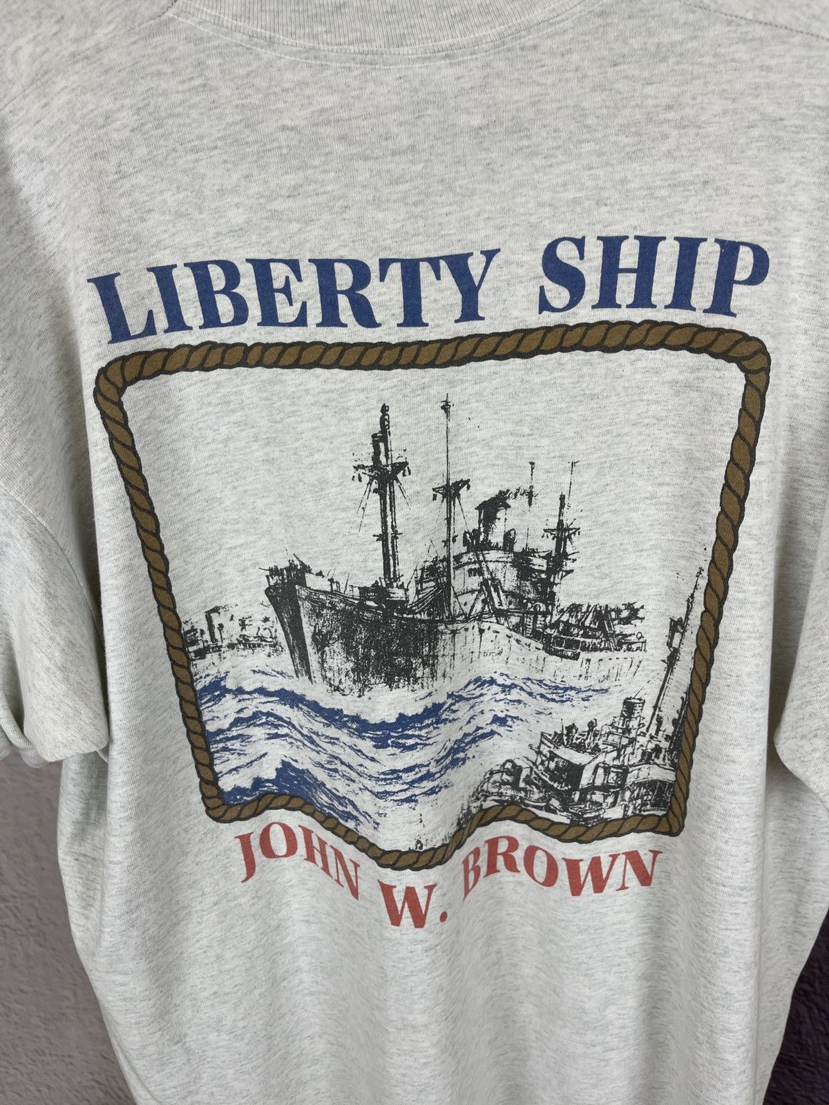 Fruit Of The Loom FOTL heavy roll liberty ship john w. brown made in USA tee Size US XL / EU 56 / 4 - 12 Thumbnail