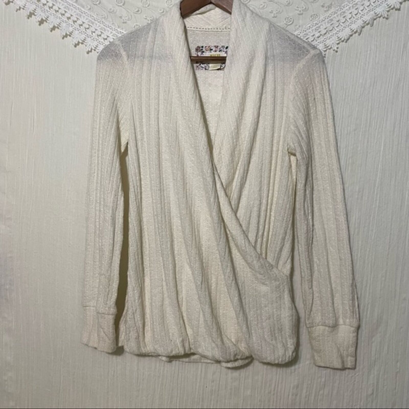 Anthropologie Maeve by Anthropologie Top Womens XS Rafaela Hacci Cream Size XS / US 0-2 / IT 36-38 - 3 Thumbnail