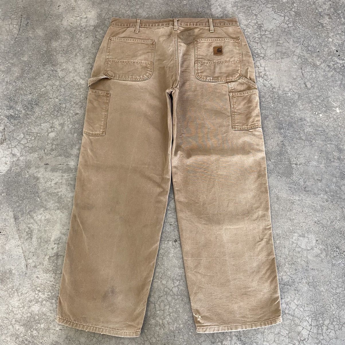 Carhartt Vintage Carhartt Faded Tan Dirty Carpenter Workwear Pants Size US 36 / EU 52 - 15 Thumbnail