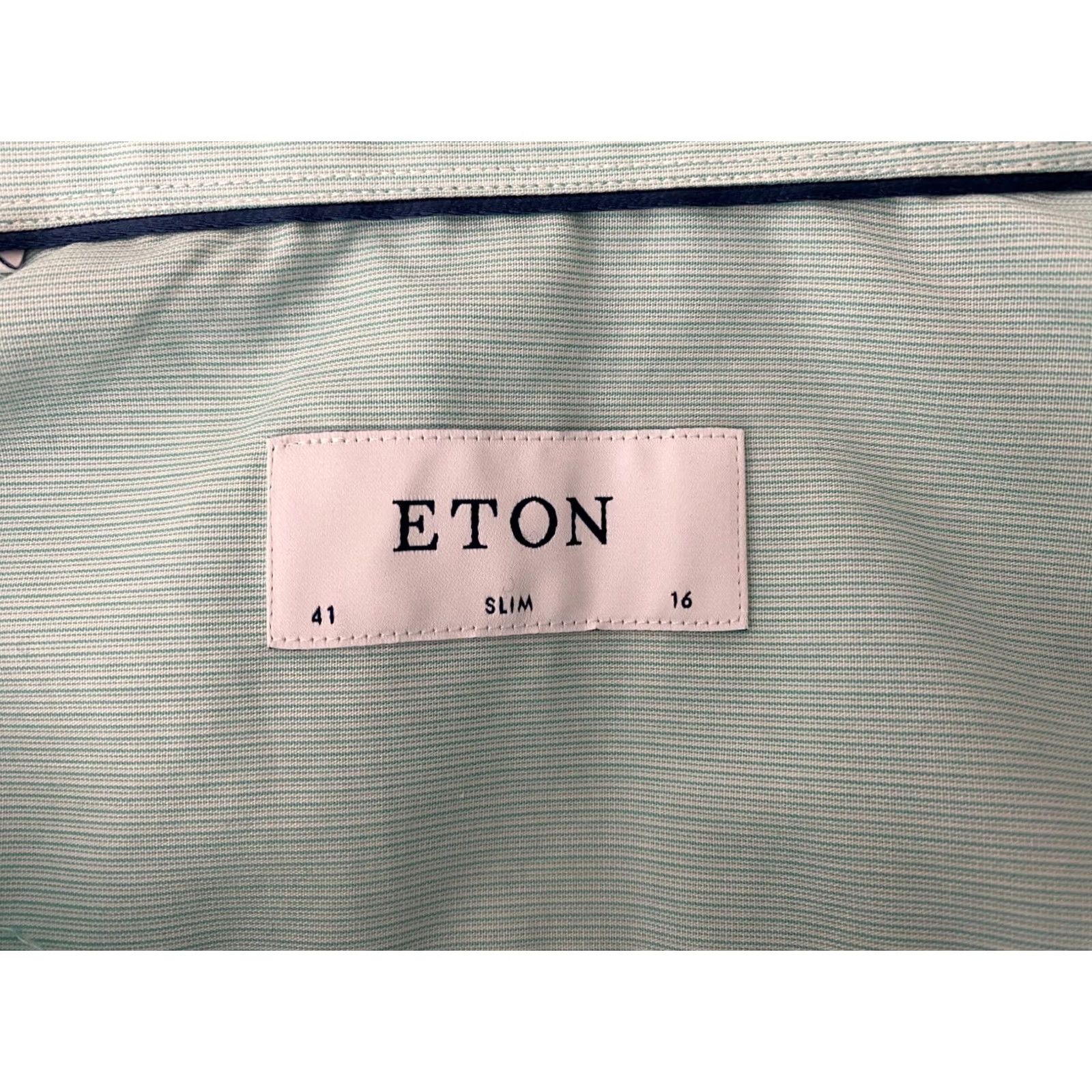 Eton Etón Dress Shirt Slim Blue Cotton 16 41 16 Mens Business Shirt ID 16 41 16 Blue Cotton Church Size 42R - 5 Thumbnail