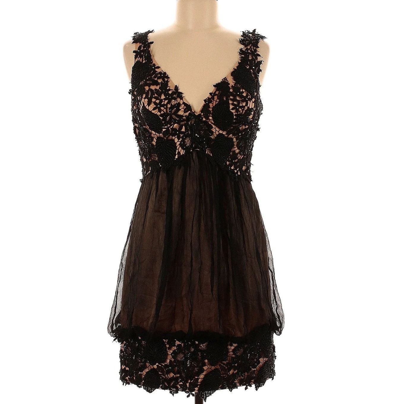 Other JOVANI Womens Black Beaded Silk & Lace Dress | NWT | Size 14 Size XL / US 12-14 / IT 48-50 - 1 Thumbnail