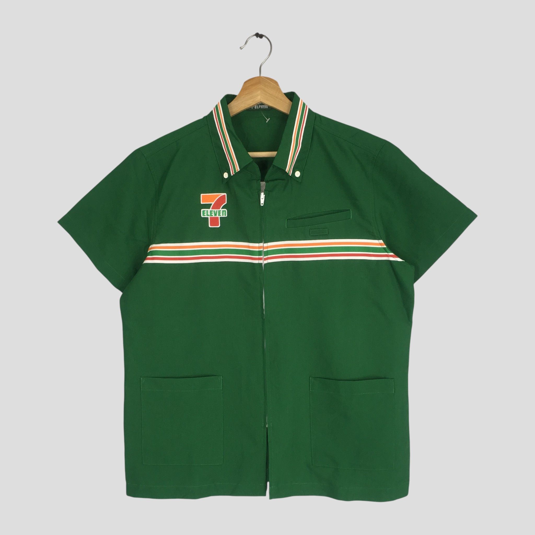 Japanese Brand Vintage 7-Eleven Convenience Store Worker Shirt Zipper Size US M / EU 48-50 / 2 - 1 Thumbnail