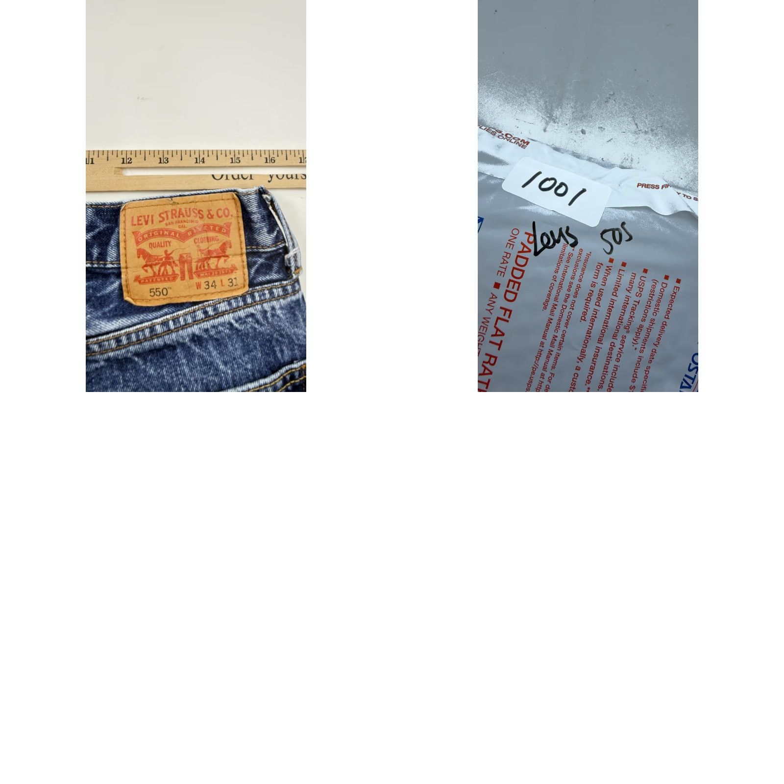 Levi's Levi's 550 Jeans Mens 34x31 Blue High Rise Relaxed Fit Tapered Leg Denim Red Tab Jeans Mens Regular 34 Blue Pattern Solid Vintage No Size US 34 / EU 50 - 9 Thumbnail