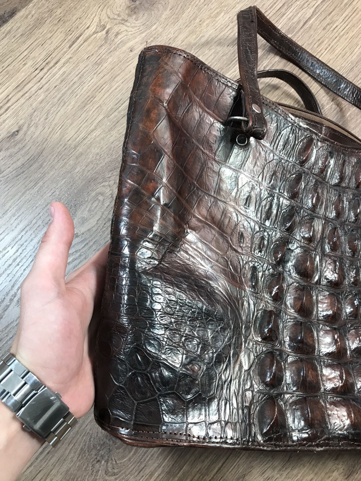 Leather × Vintage Vintage Crocodile Leather Bag Size ONE SIZE - 9 Thumbnail