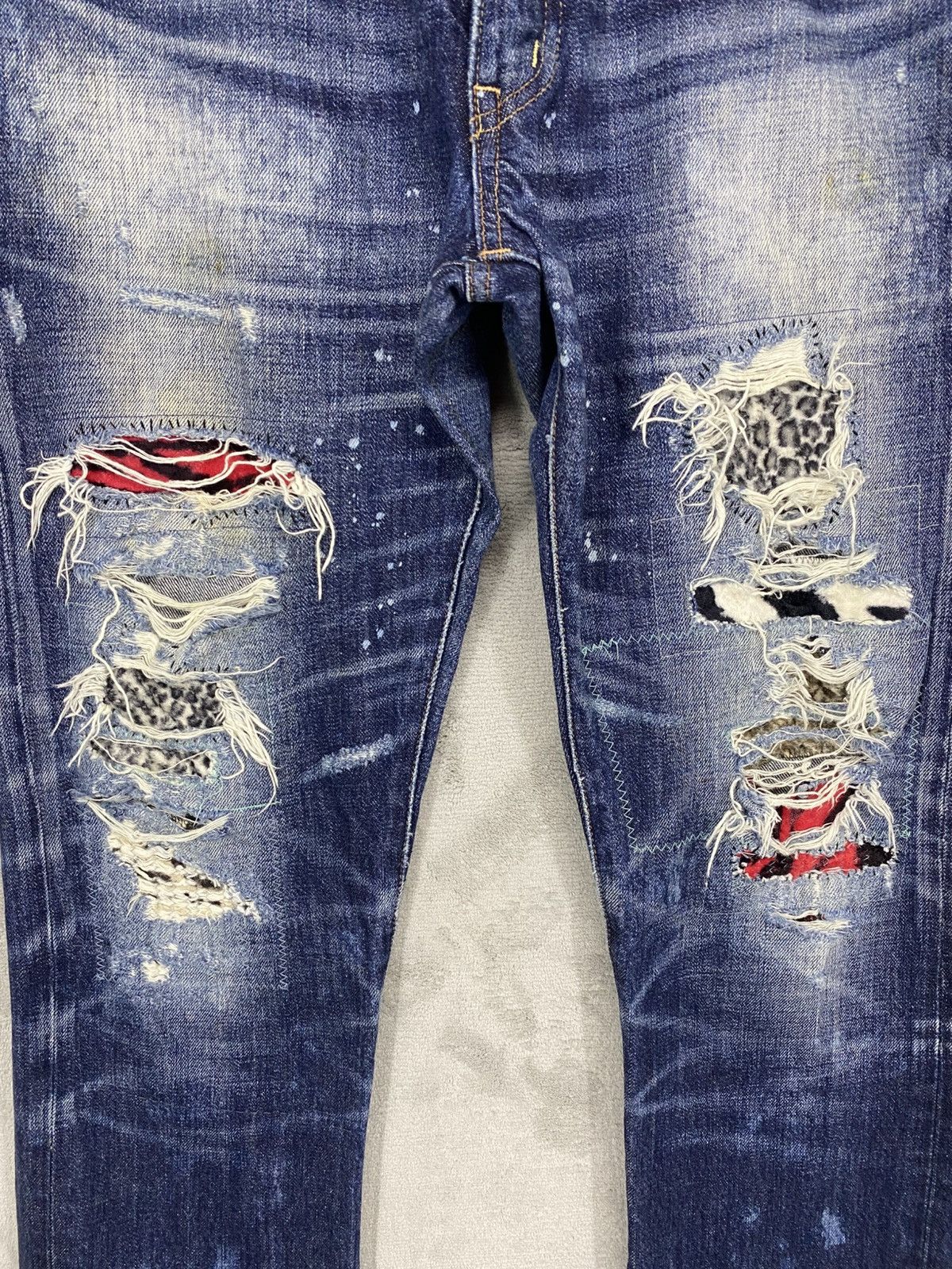 Hysteric Glamour RIPPED🔥RNA SLANG DISTRESSED DENIM UNDERCOVER DESIGN JEANS Size US 32 / EU 48 - 4 Thumbnail