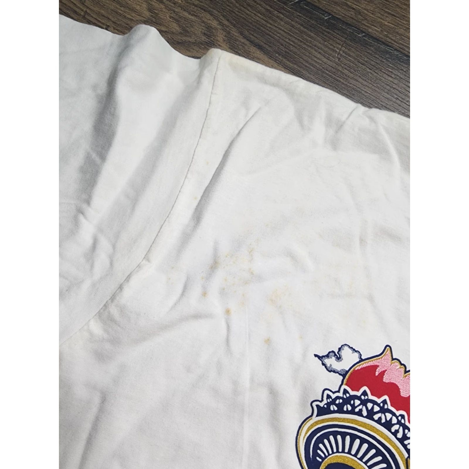 Vintage VINTAGE Atlantis Statue Of Liberty Tshirt Mens L White Cotton Logo Print Short Sleeve 90s USA Sports Shirt Men Size US L / EU 52-54 / 3 - 6 Thumbnail