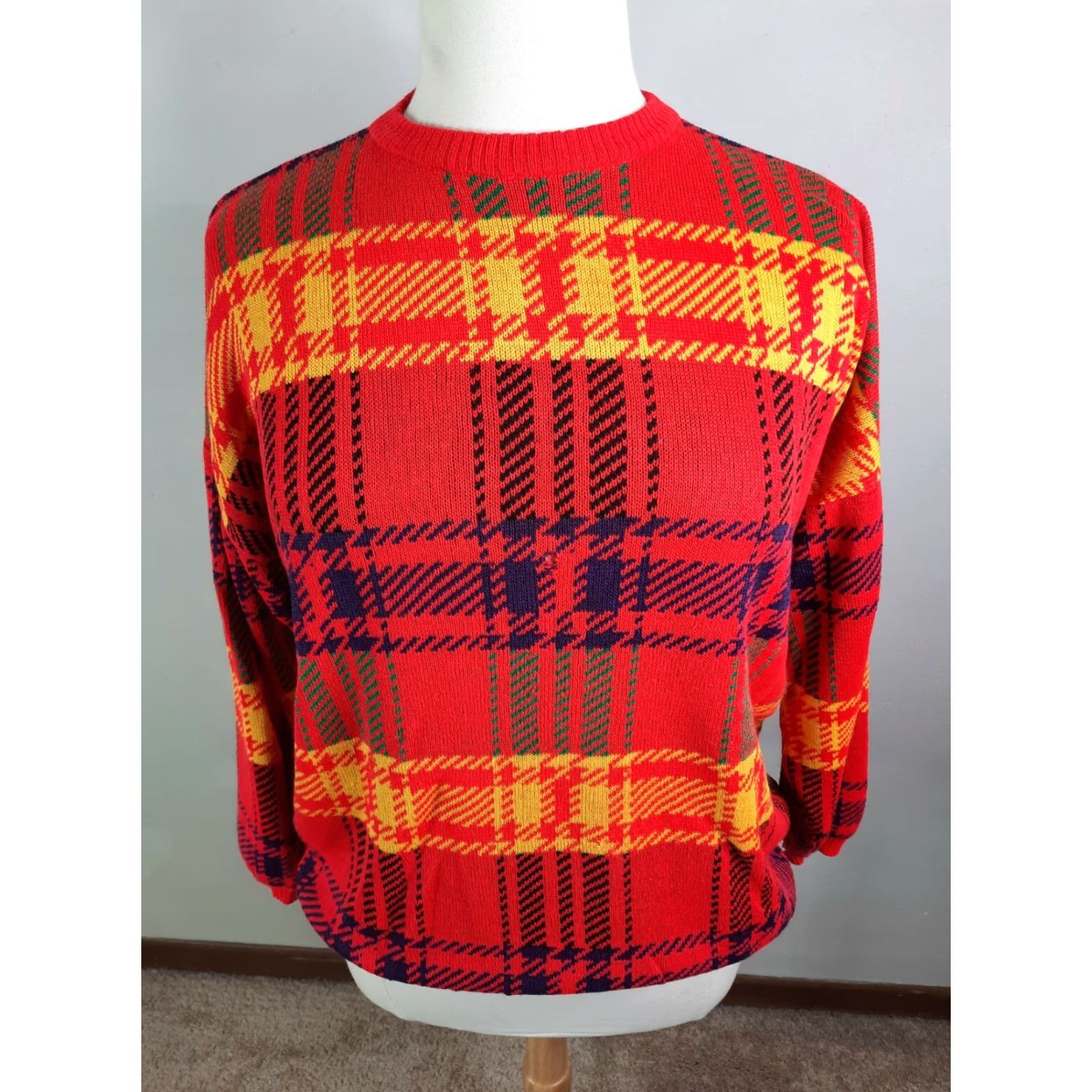Vintage VINTAGE Euro-Flash 80's Boxy Bright Red Womens Crewneck Sweater S6C Large Size L / US 10 / IT 46 - 2 Thumbnail