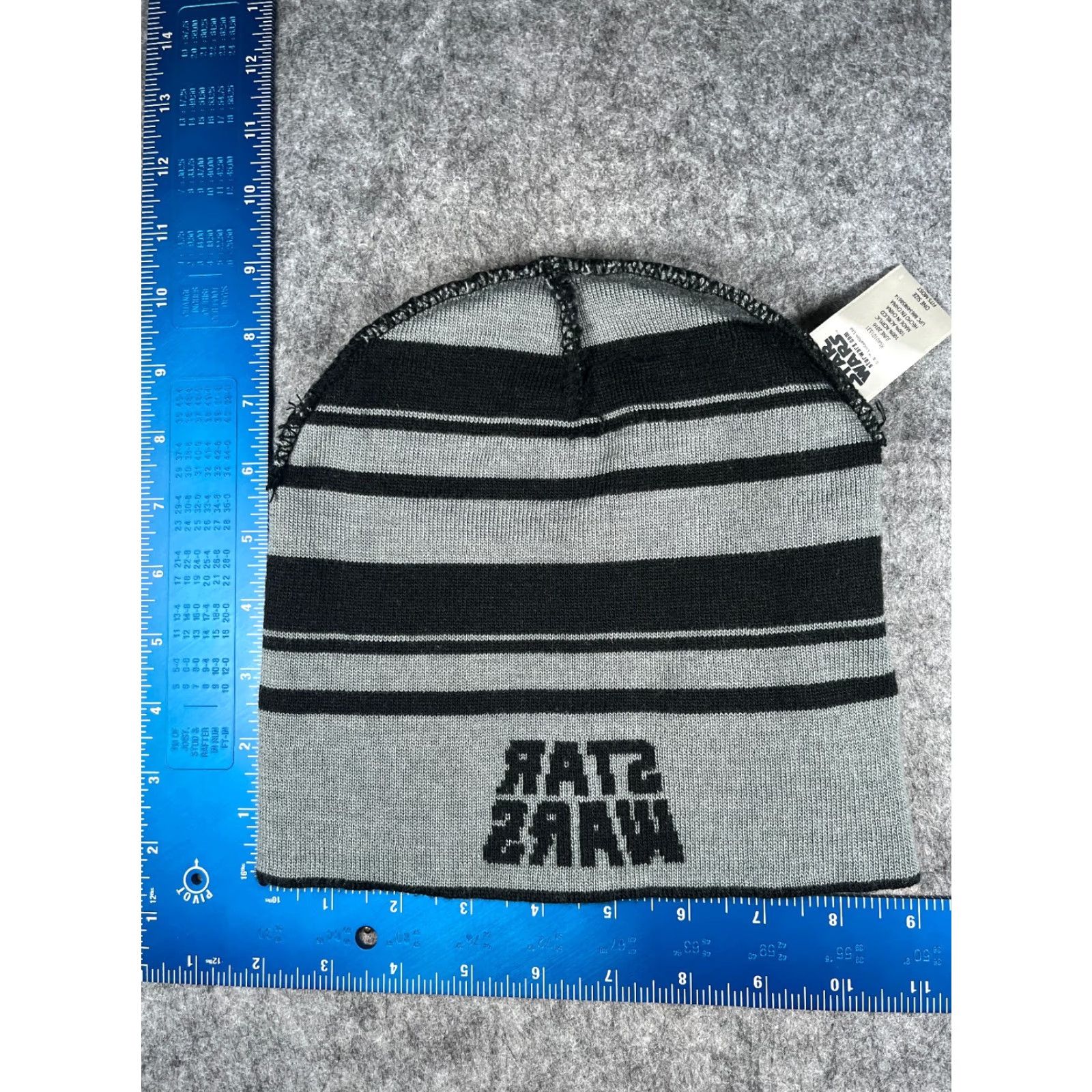 Star Wars Star Wars Beanie Adult One Size Black Gray Stripe Knit 100% Acrylic Ski Hat/Cap Mens Beanie Star Wars Stars Theme Size ONE SIZE - 5 Thumbnail