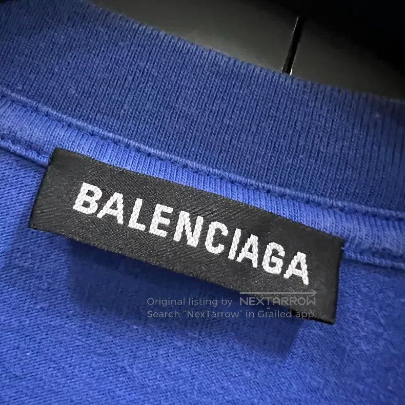 Balenciaga Balenciaga Blue Wheat Logo Short Sleeve Size US S / EU 44-46 / 1 - 3 Thumbnail