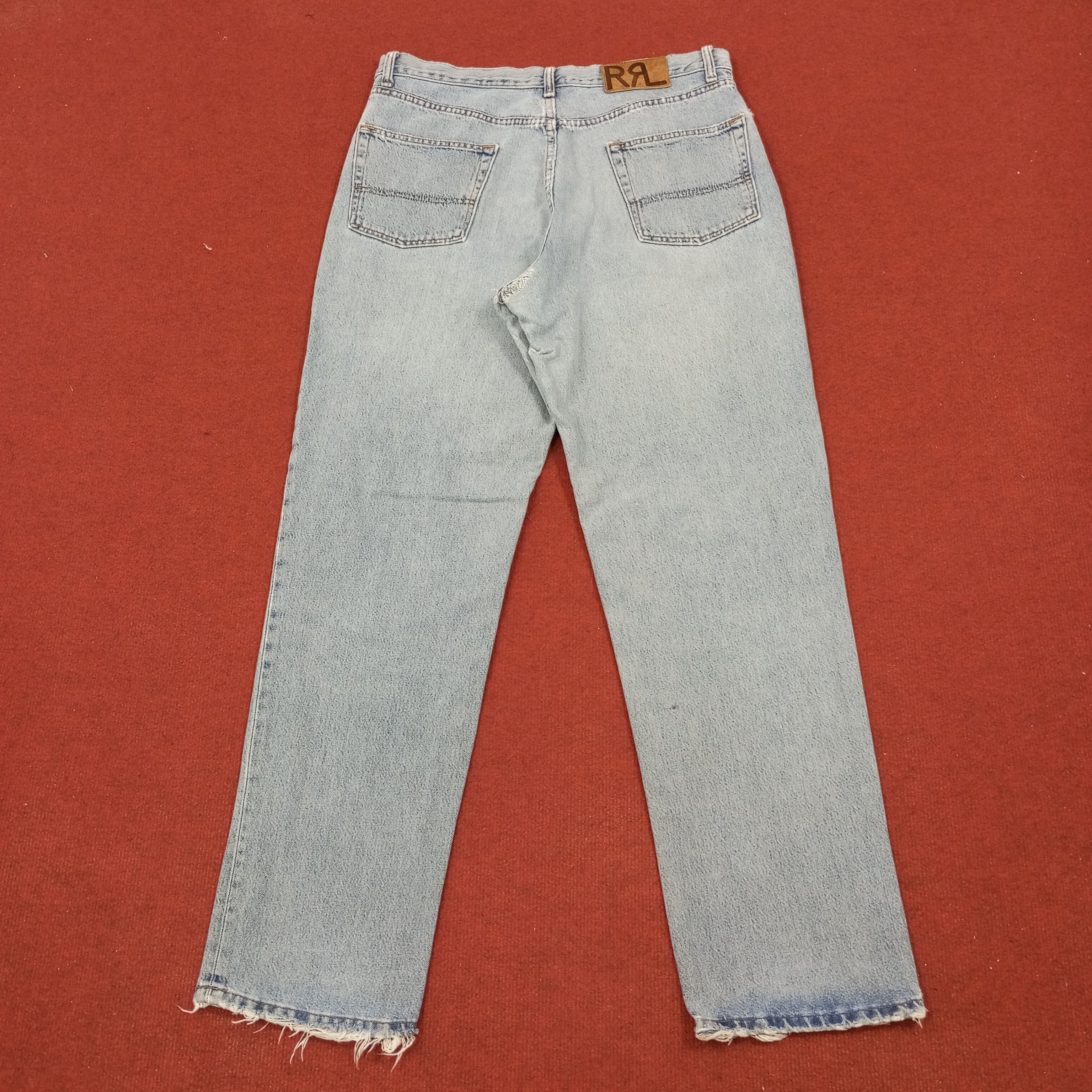 RRL Ralph Lauren × Ralph Lauren × Vintage RRL Ralph Lauren Fashion Style Distressed Jeans Size US 34 / EU 50 - 1 Thumbnail