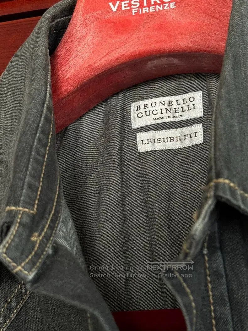 Brunello Cucinelli Brunello Cucinelli Denim Button-Up Shirt. Size US XL / EU 56 / 4 - 3 Thumbnail