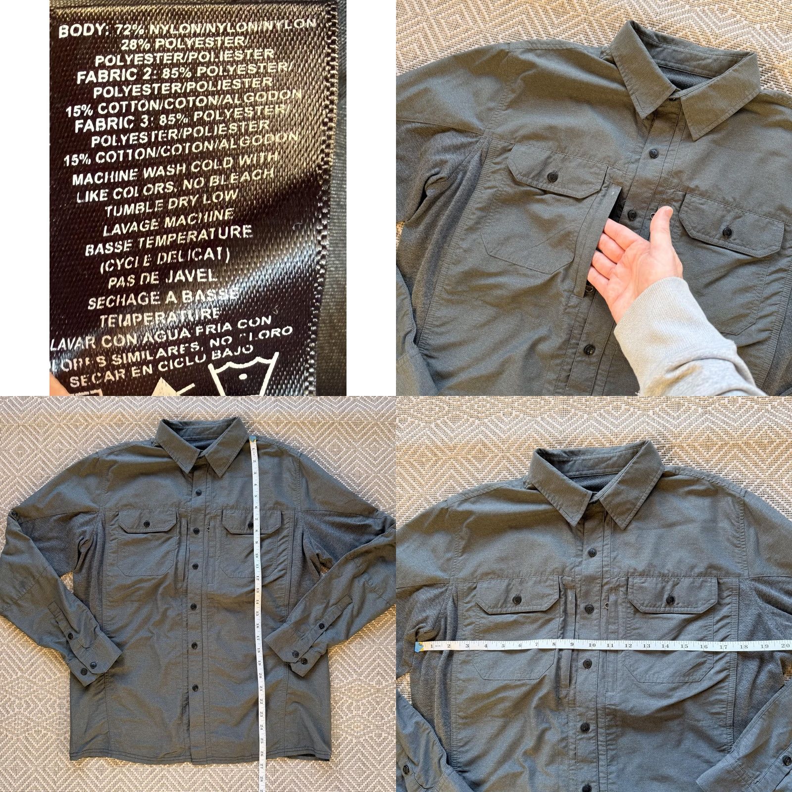 Vintage KÜHL Shirt Mens M Gray Long Sleeve Button Front Hiking Performance Size US M / EU 48-50 / 2 - 8 Thumbnail