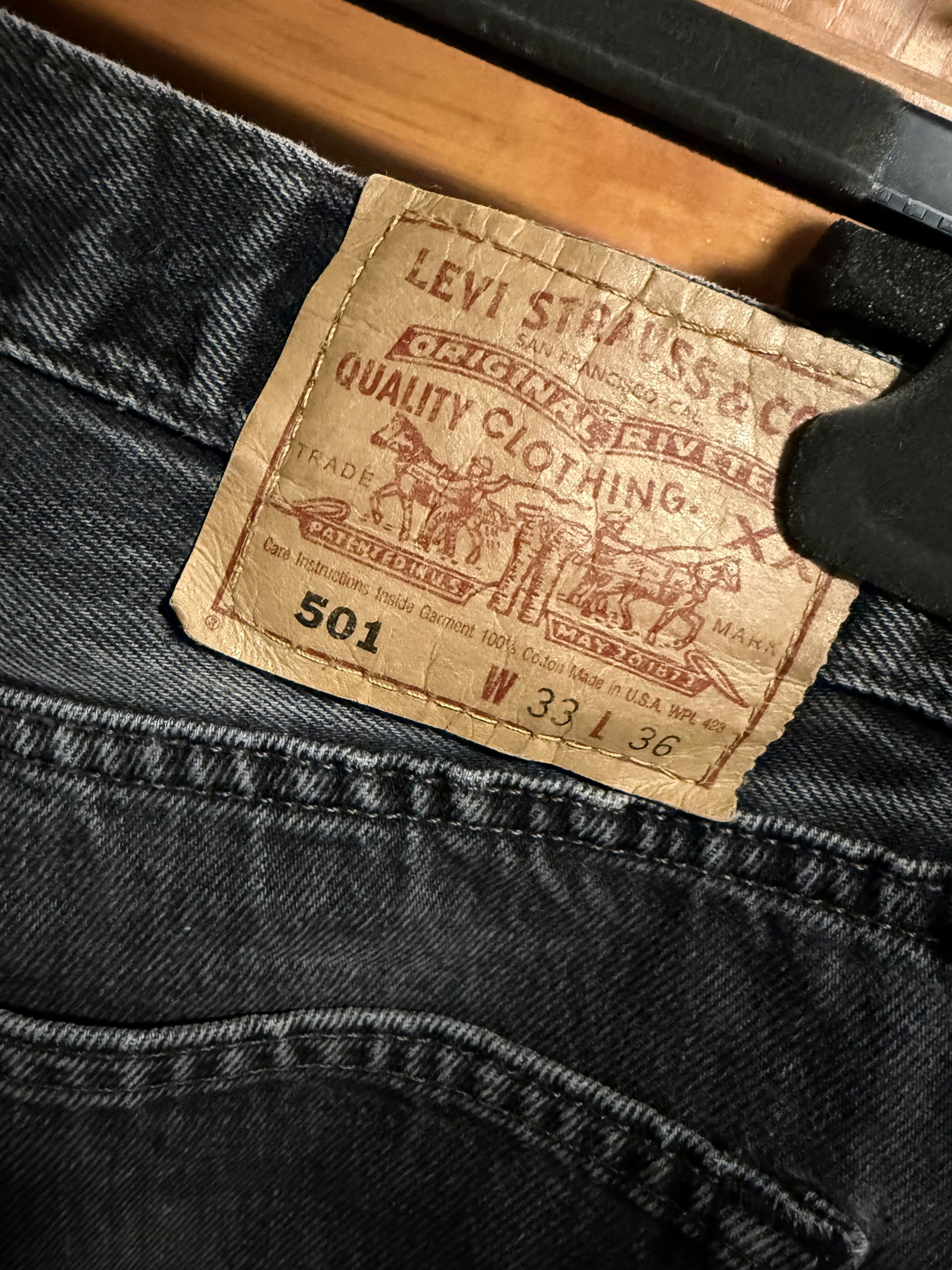 Levi's Custom Reworked Flared 501 Denim - Black - 33 Size US 33 - 5 Thumbnail
