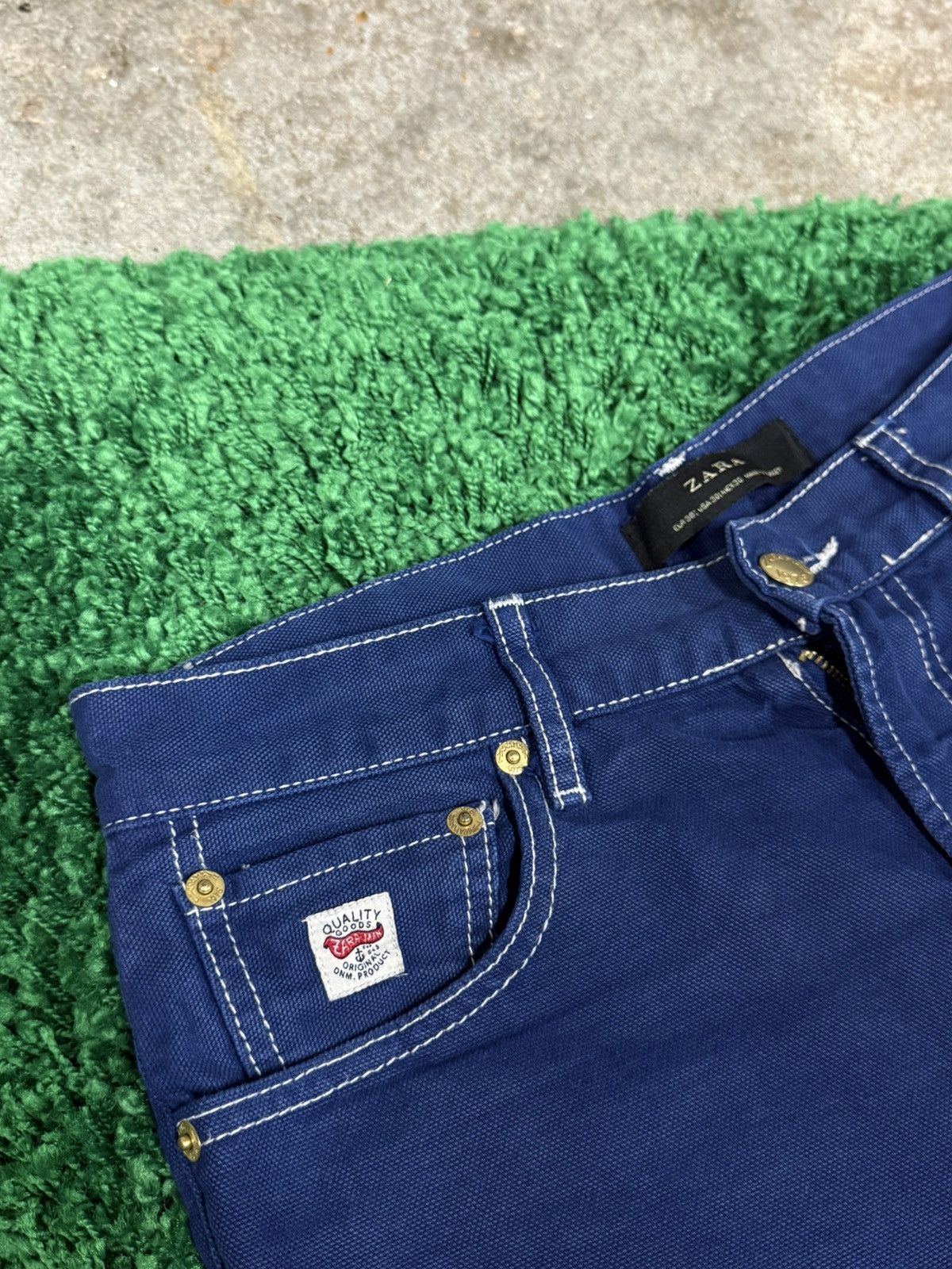 Zara Zara Blue White Stitch Contrast Stitch Denim Jeans Sz. 30 Size US 30 / EU 46 - 4 Thumbnail