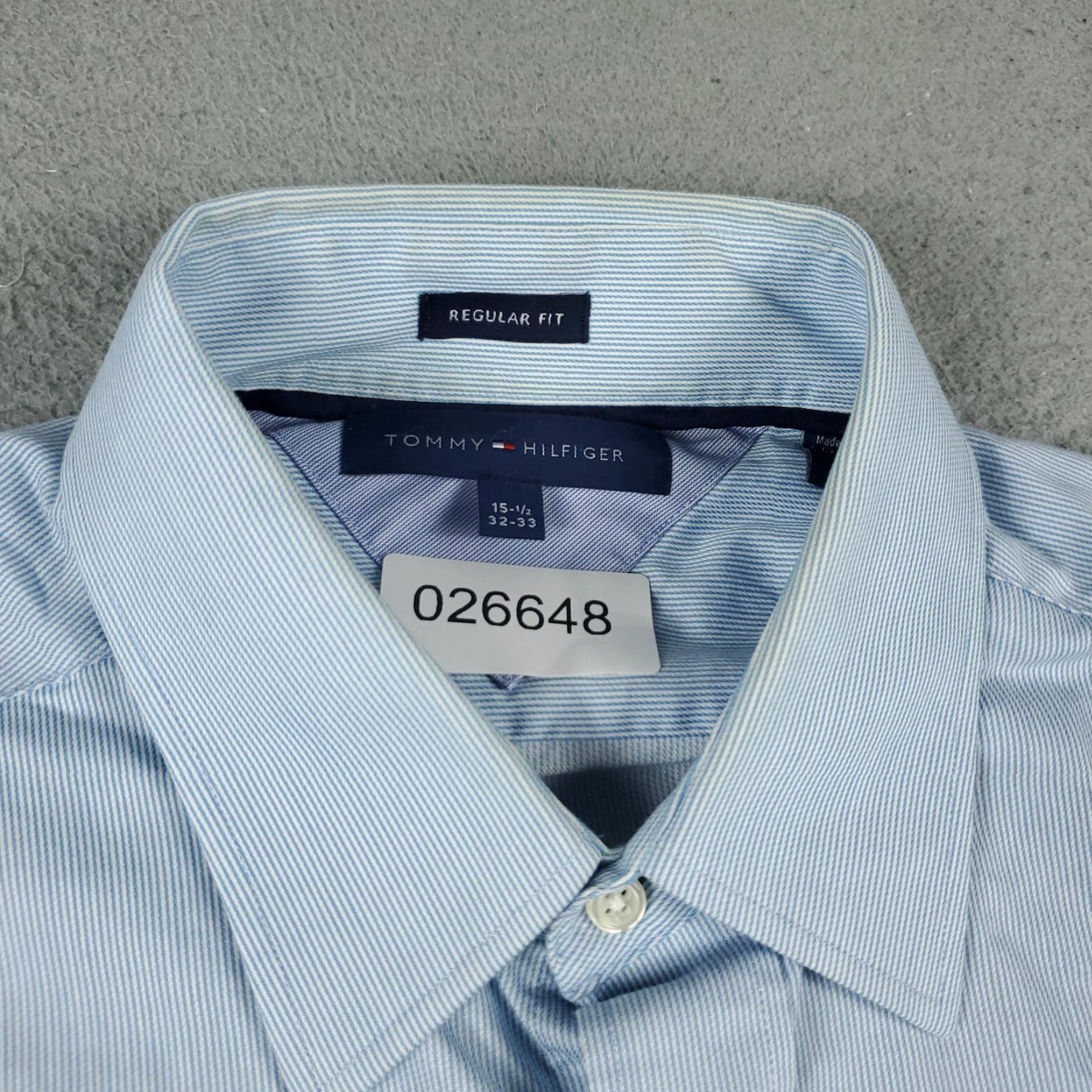 Tommy Hilfiger Tommy Hilfiger Dress Shirt Mens 15.5 Blue Striped Long Sleeve Button Up Casual Business Size 40R - 4 Thumbnail