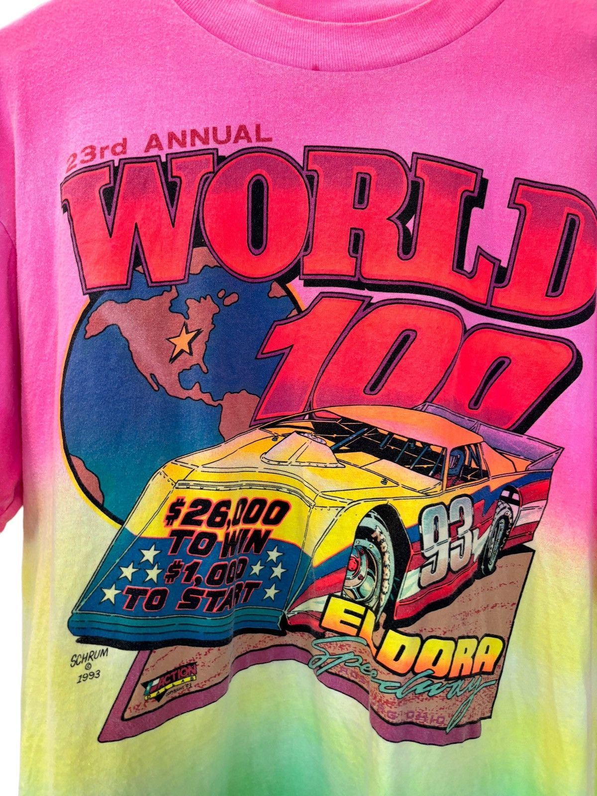 Vintage Vintage 1993 World 100 Eldorado Speedway Racing T-Shirt Size US L / EU 52-54 / 3 - 2 Thumbnail
