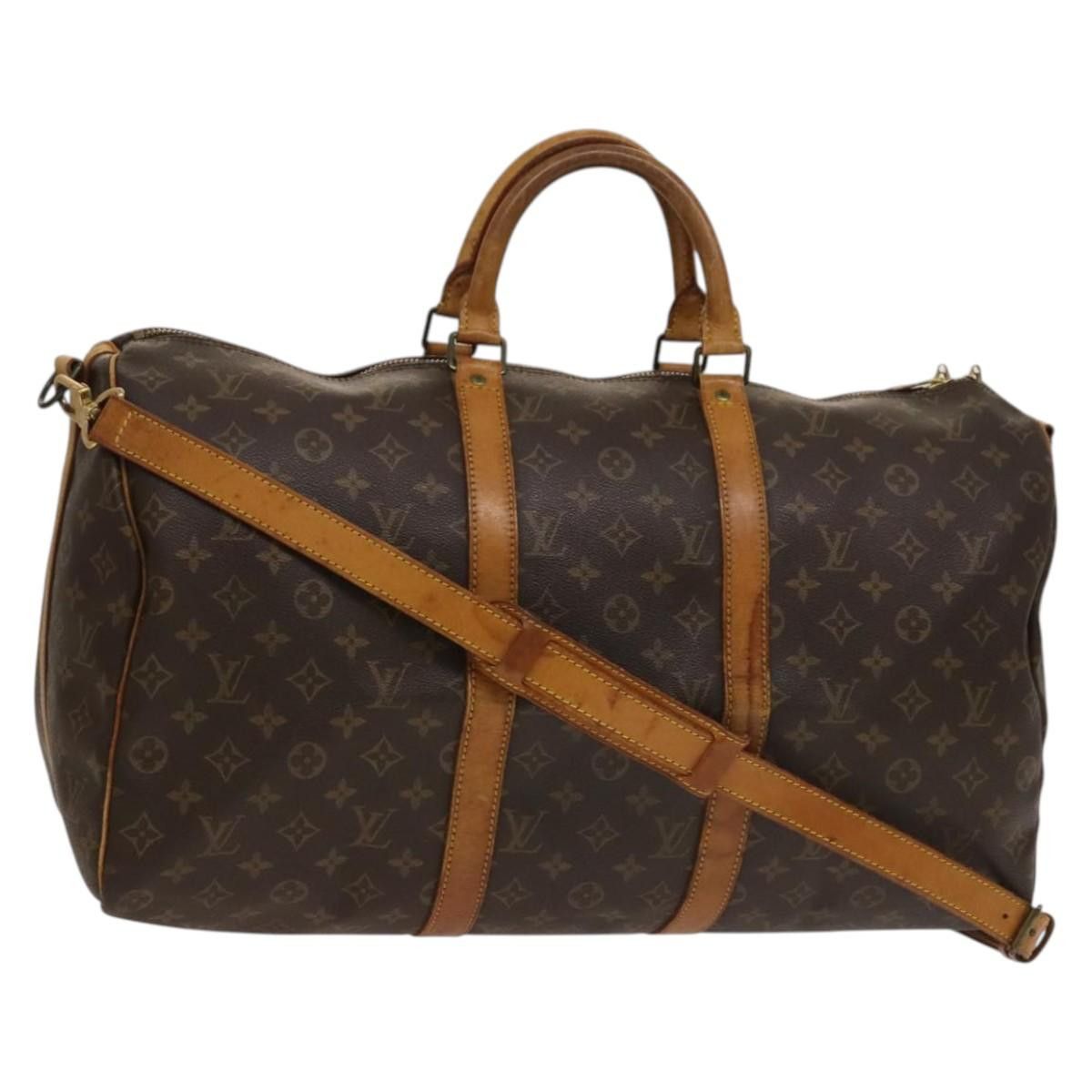 LOUIS VUITTON Monogram Keepall Bandouliere 50 Boston Bag