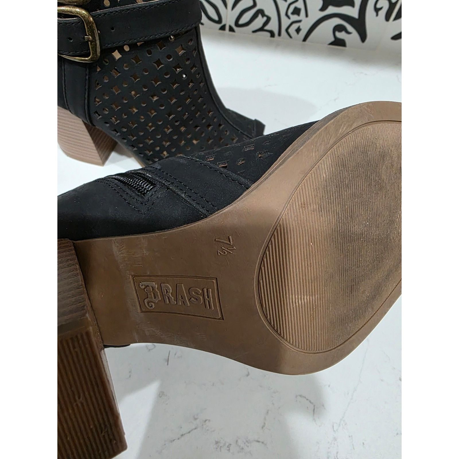 Other Women's size 7.5 Brash black cut-out peep-toe booties So Cut Size US 7.5 / IT 37.5 - 3 Thumbnail