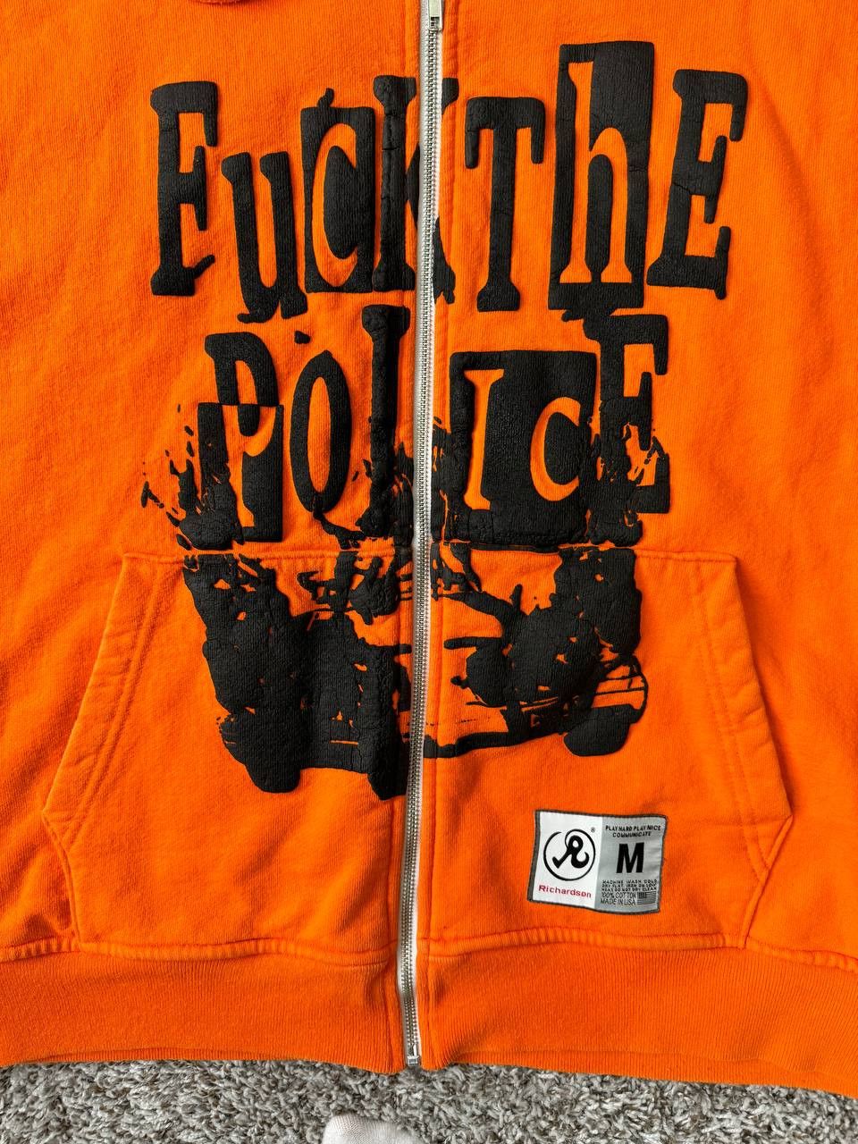 Richardson Richardson Fu*k The Police Orange Hoodie Rare Size US M / EU 48-50 / 2 - 2 Thumbnail
