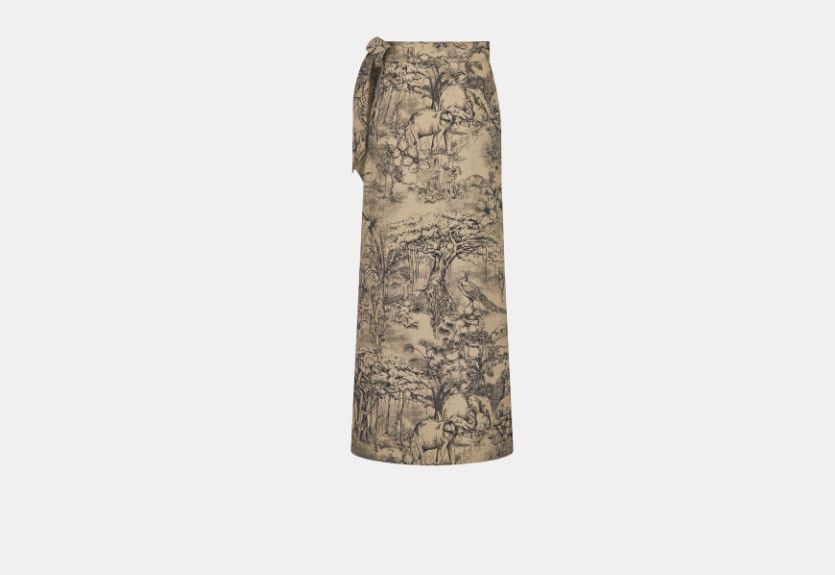 Dior o1w1db10824 Long Wrap Skirt in Beige Size 30" / US 8 / IT 44 - 2 Thumbnail