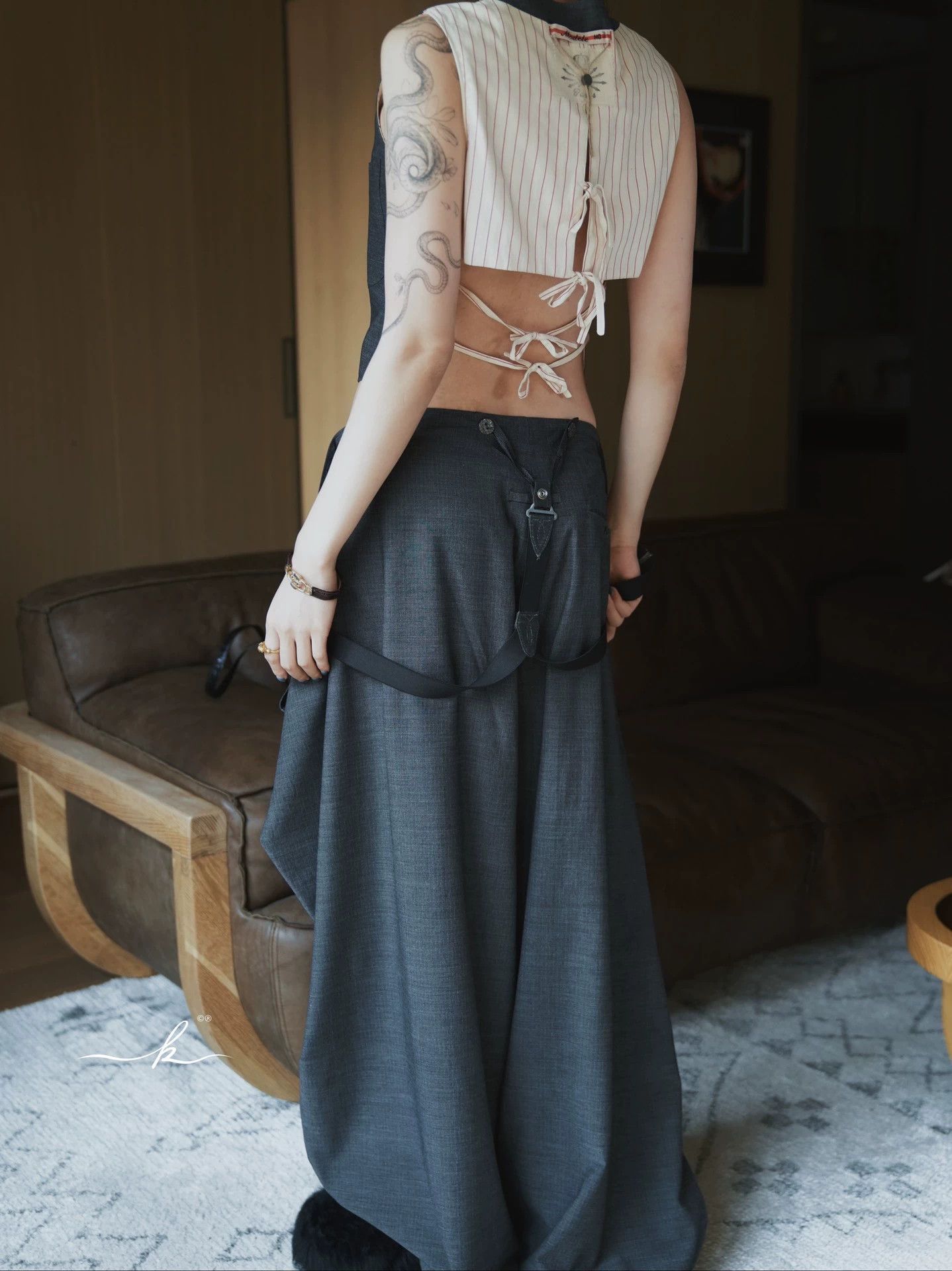 Jean Paul Gaultier JPG 1994 Vintage Runway Vest & Suspender Pants Set IT42 Size M / US 6-8 / IT 42-44 - 9 Thumbnail