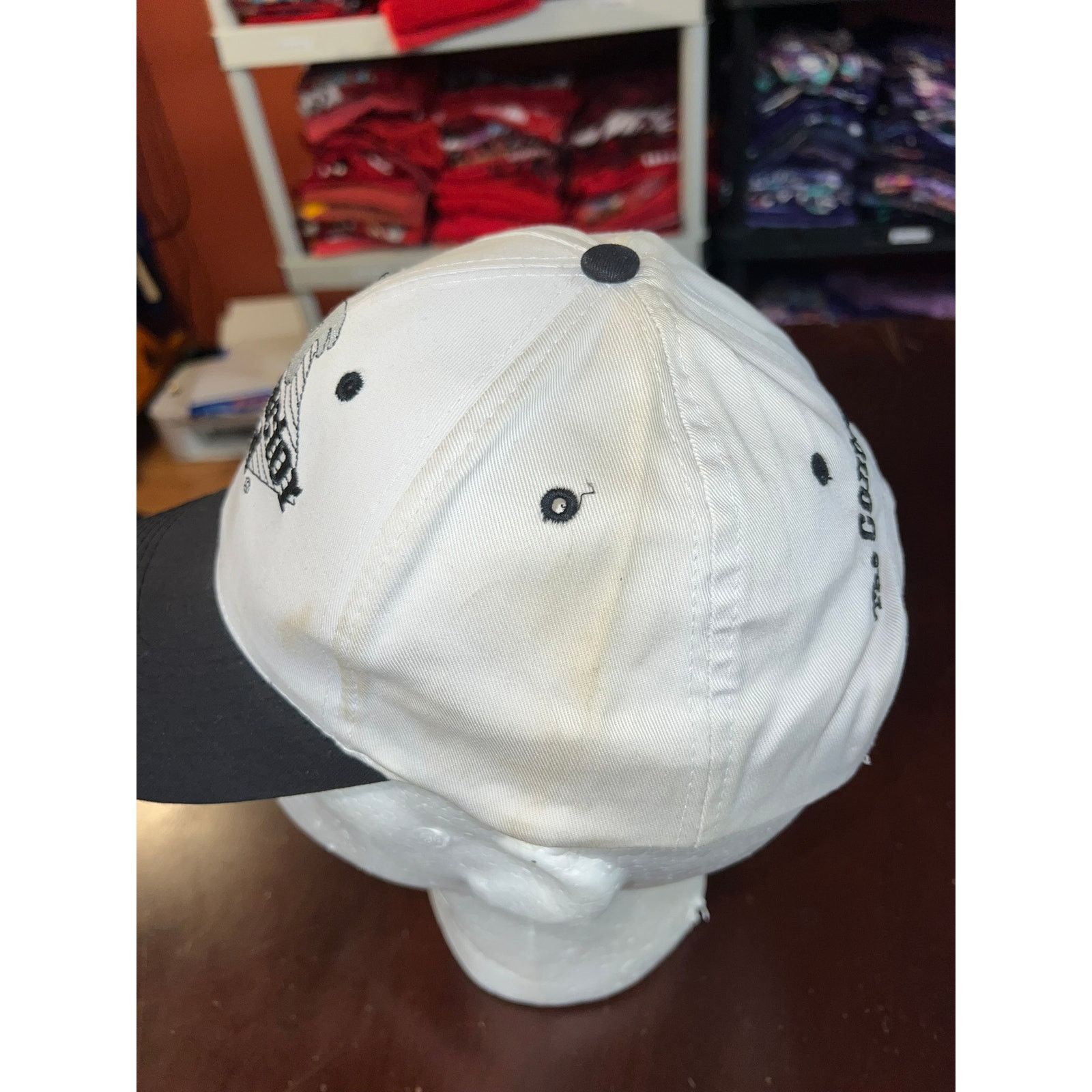 Vintage The Contractor Yard Hat Snapback White graphic Headwear Cap Size ONE SIZE - 4 Thumbnail
