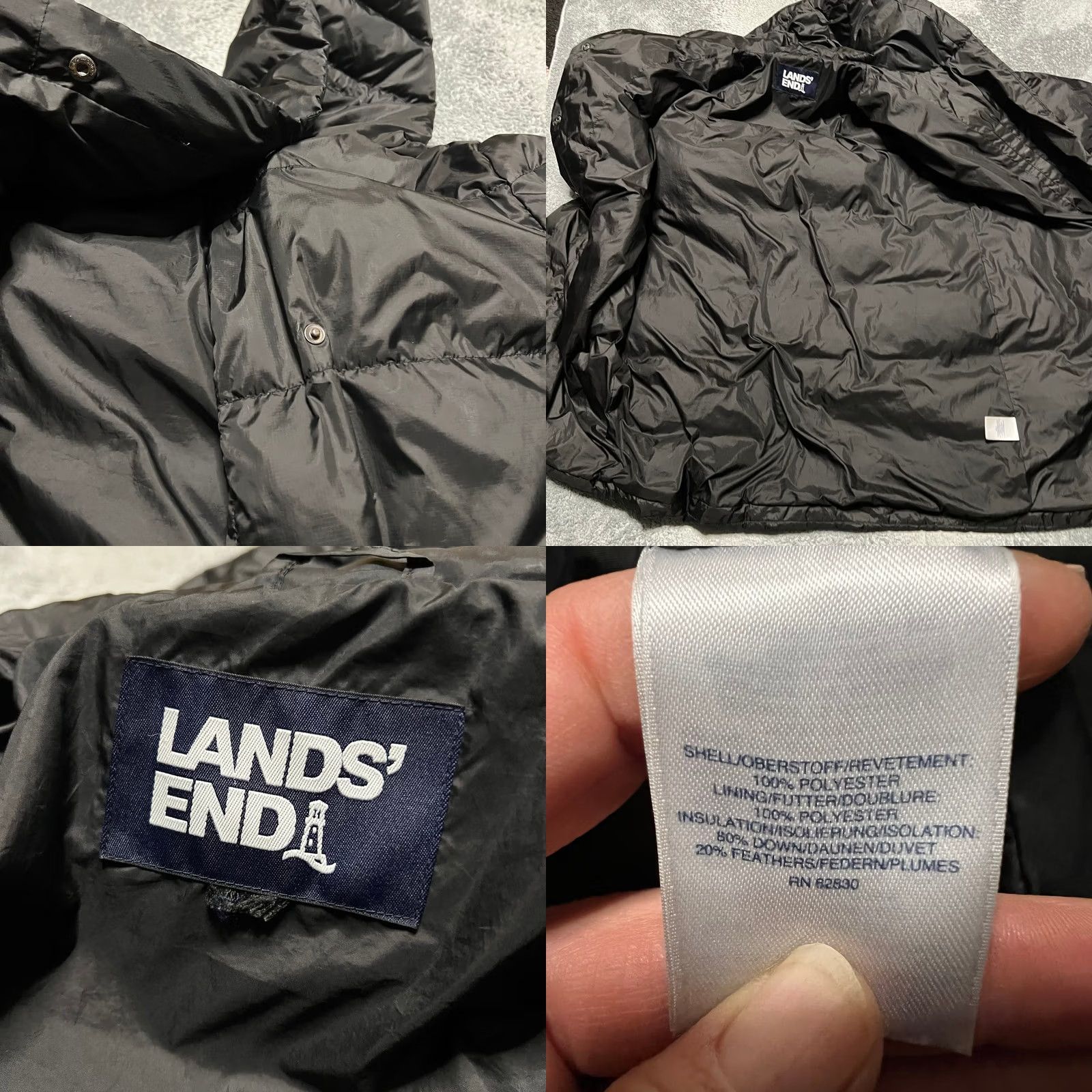 Lands' End Lands' End Coat Womens Plus 2XL Black Hooded Parka Snap Long Puffer Jacket Size XXL / US 16-18 / IT 52-54 - 8 Thumbnail