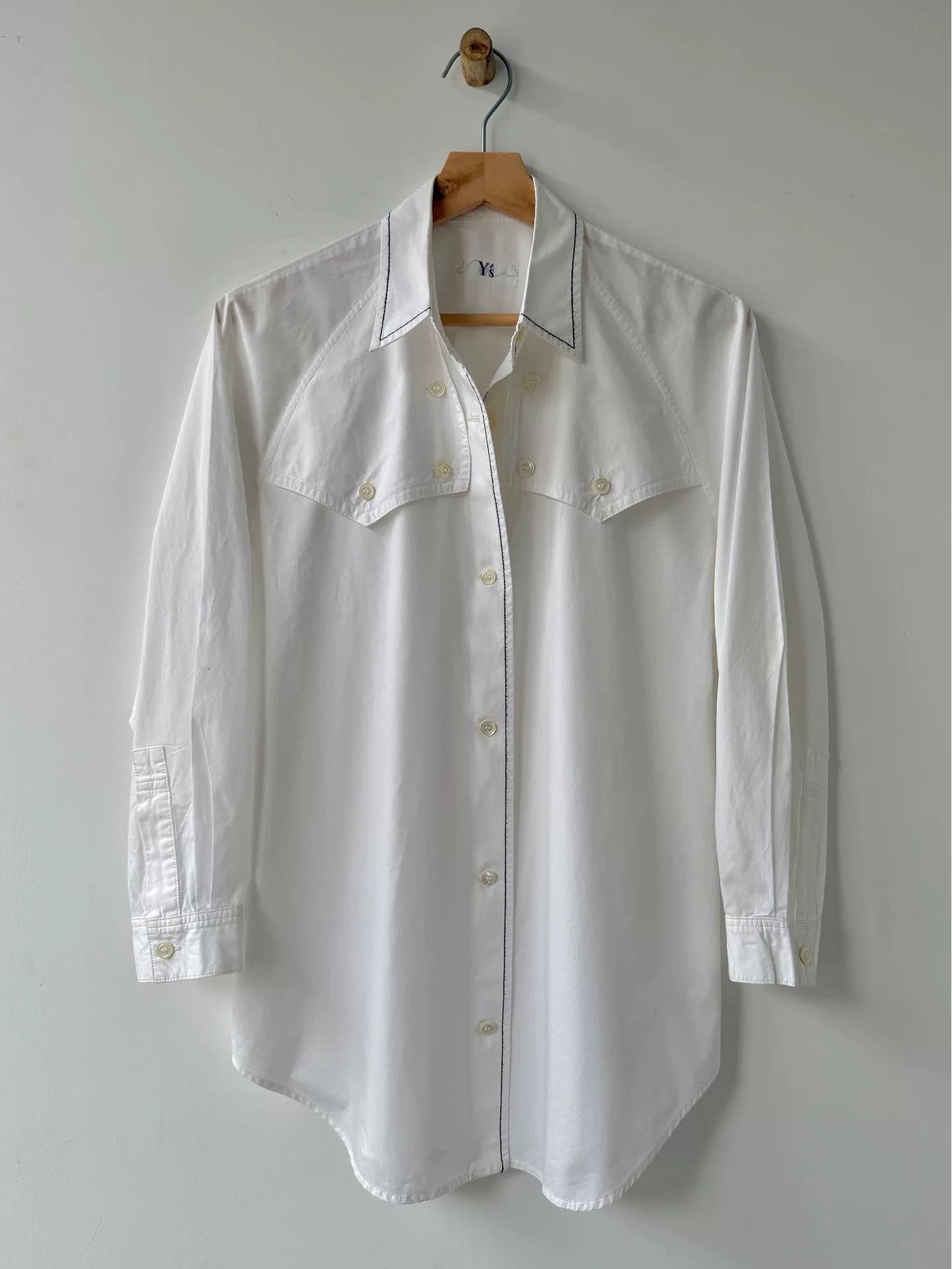 Y's Yohji Yamamoto Y's White Long Sleeve Shirt Size S / US 4 / IT 40 - 1 Thumbnail